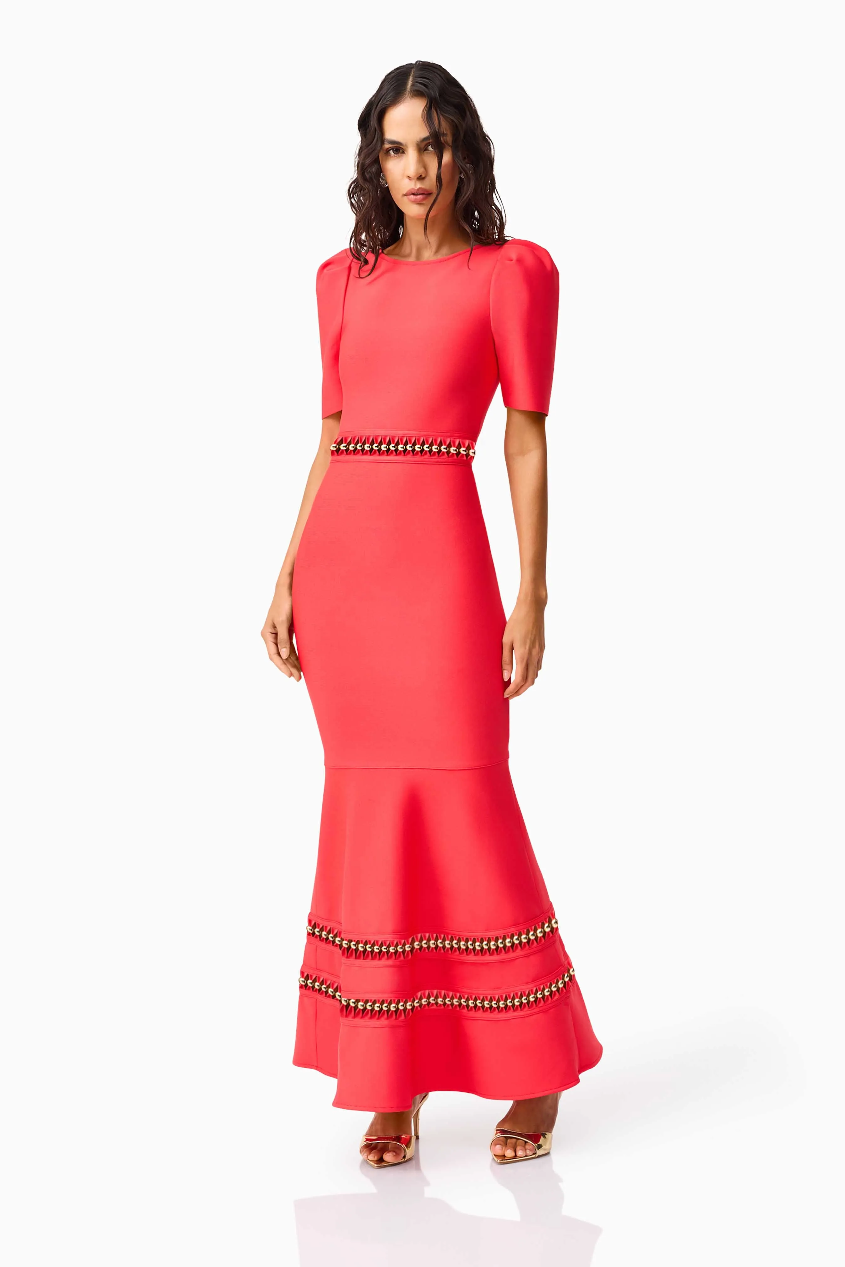 Jesselle Short Sleeve Gown in Red sold by Elliatt product image thumbnail 4