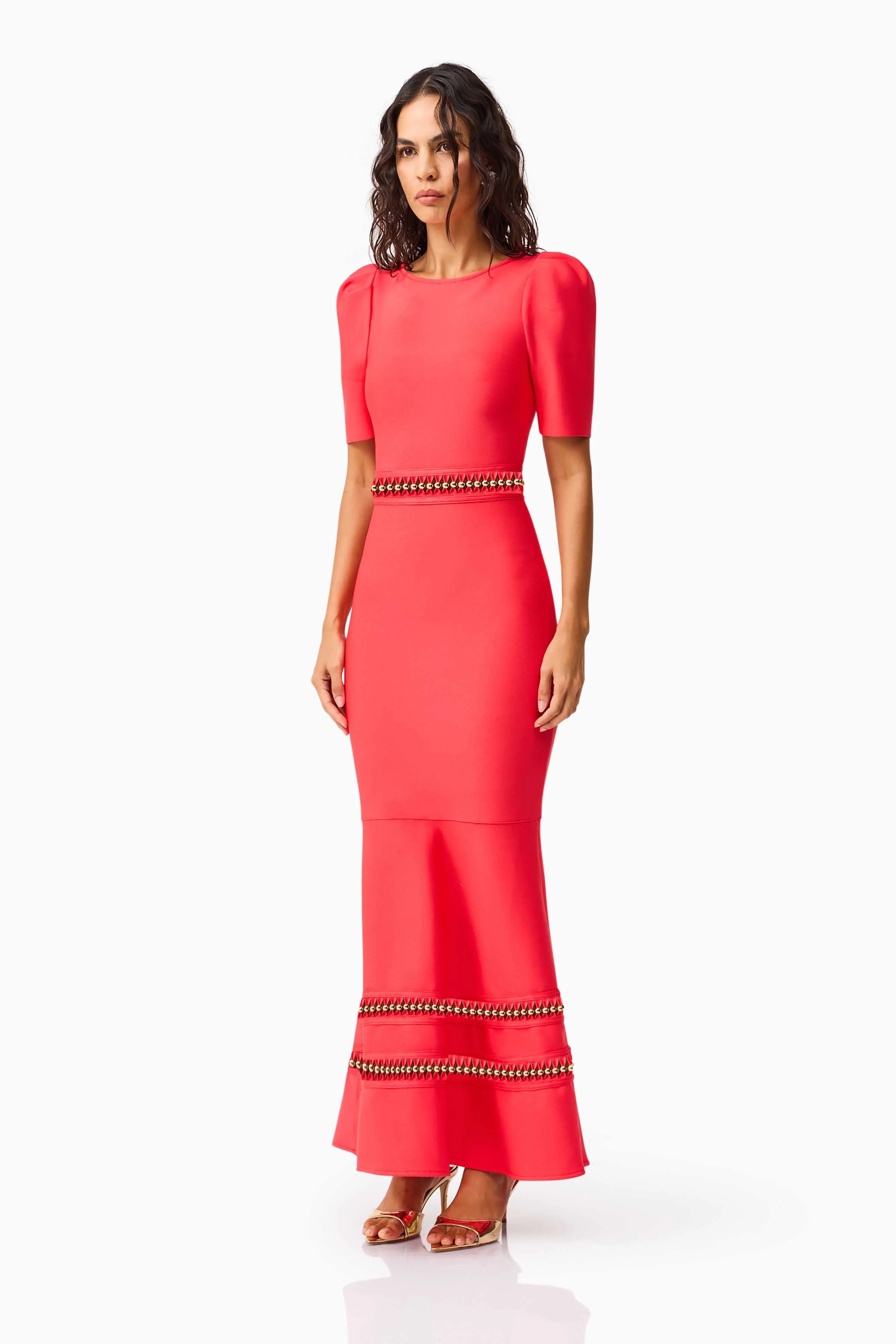 Jesselle Short Sleeve Gown in Red sold by Elliatt product image thumbnail 3