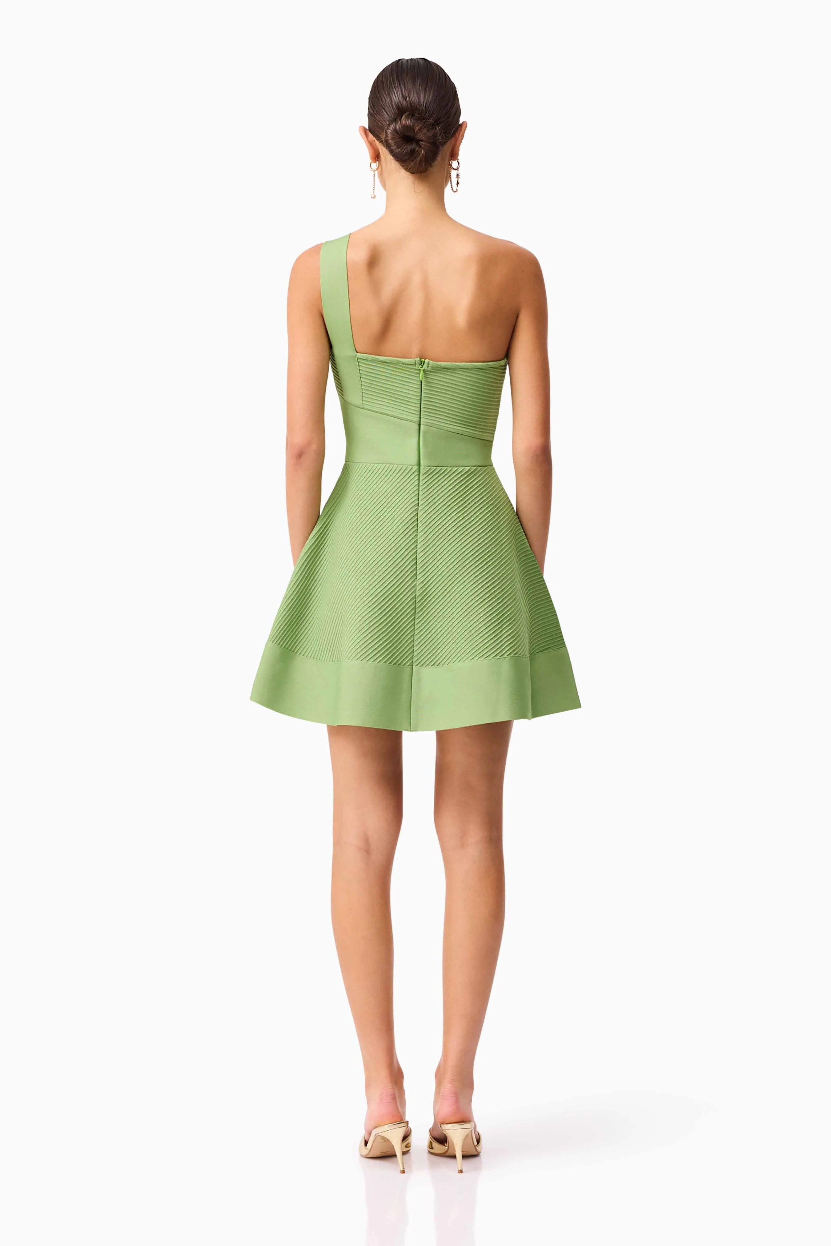 Seraphina One Shoulder Mini Dress in Green sold by Elliatt product image thumbnail 5