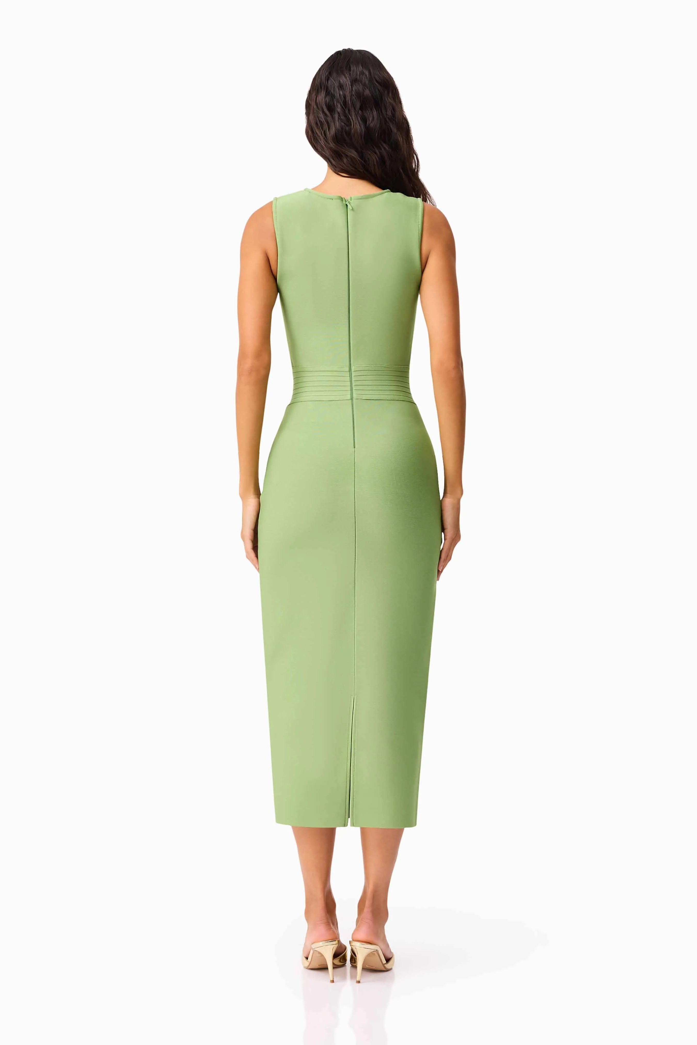 Seraphina Fitted Midi Dress in Green sold by Elliatt product image thumbnail 5