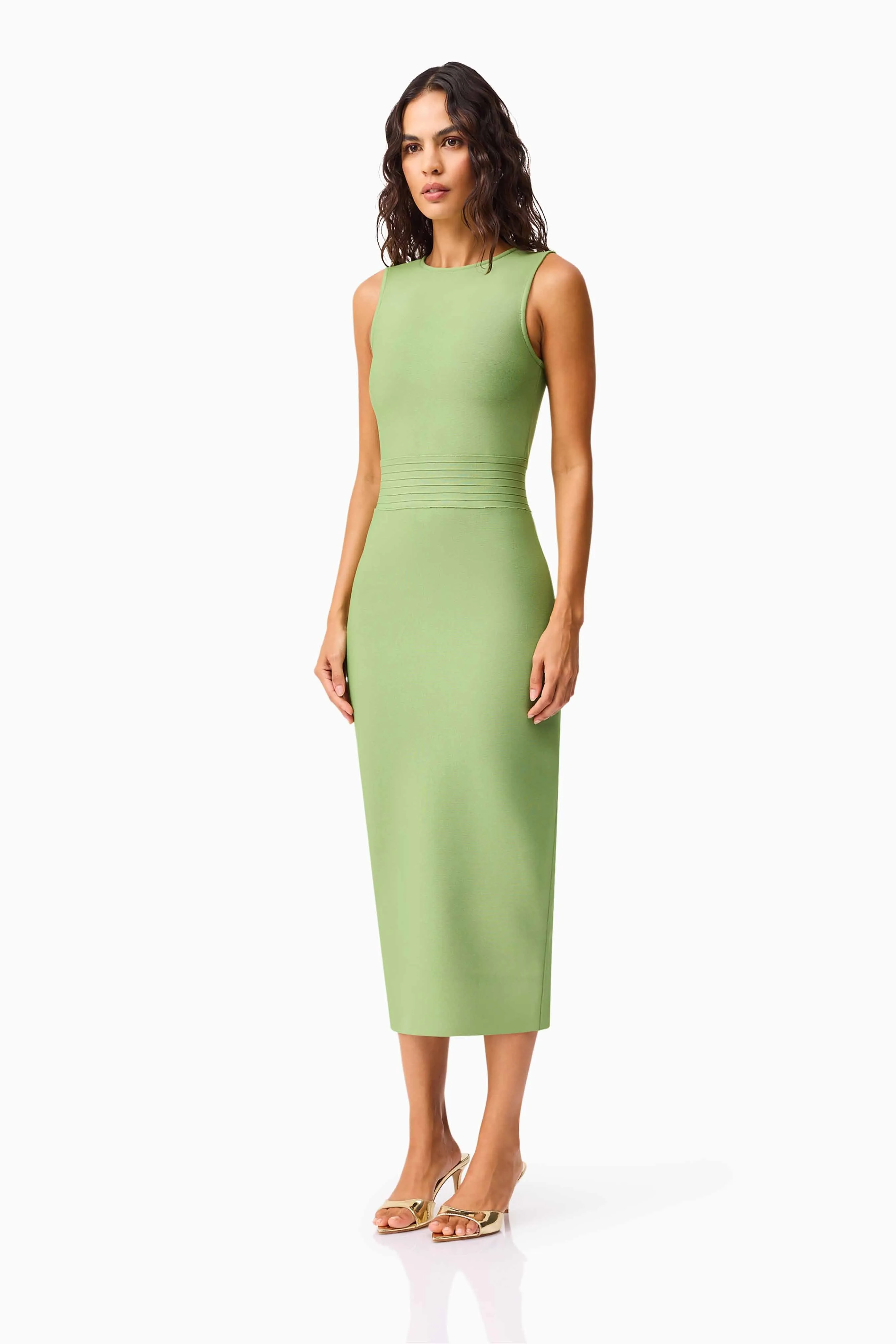 Seraphina Fitted Midi Dress in Green sold by Elliatt product image thumbnail 3