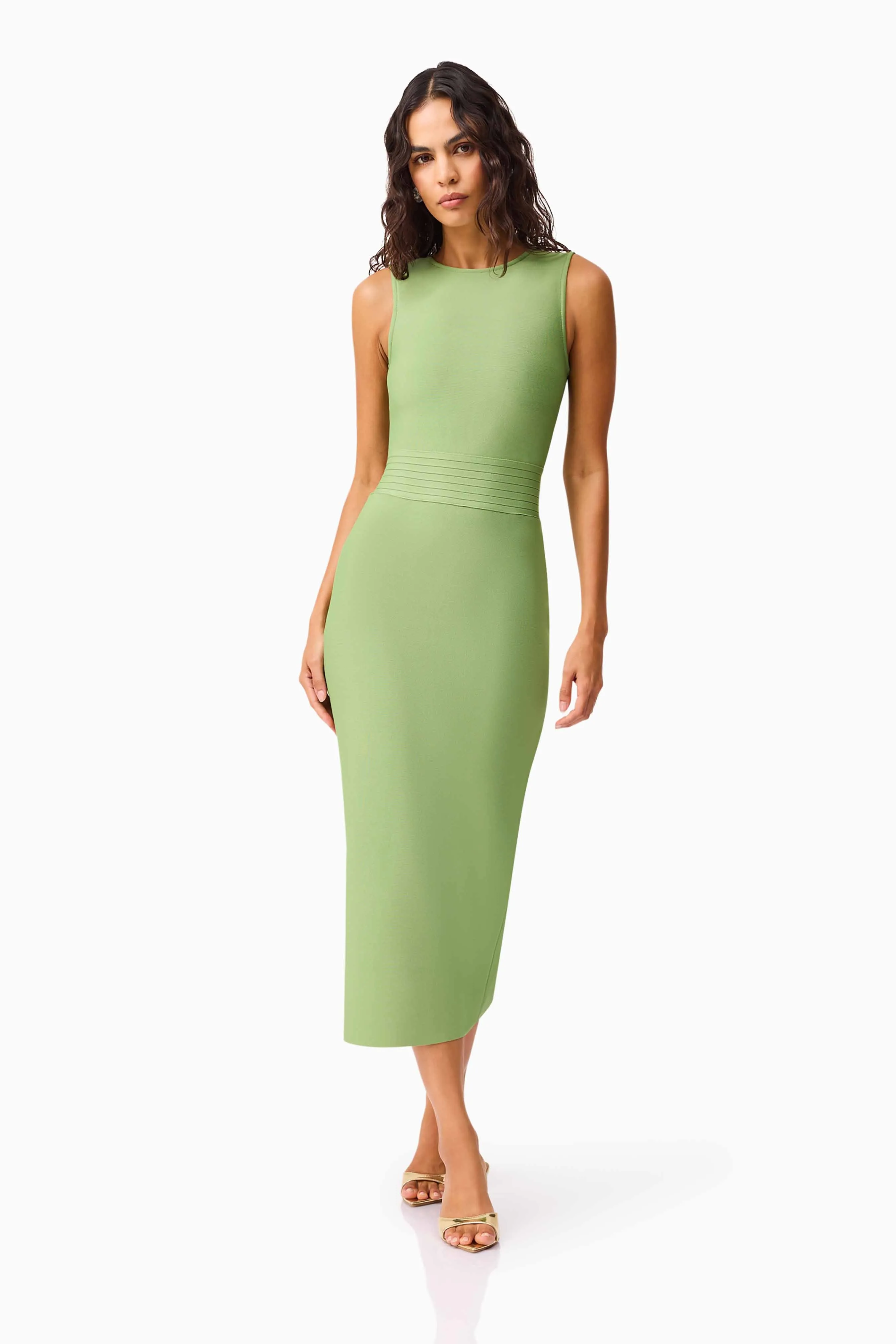 Seraphina Fitted Midi Dress in Green sold by Elliatt product image thumbnail 4