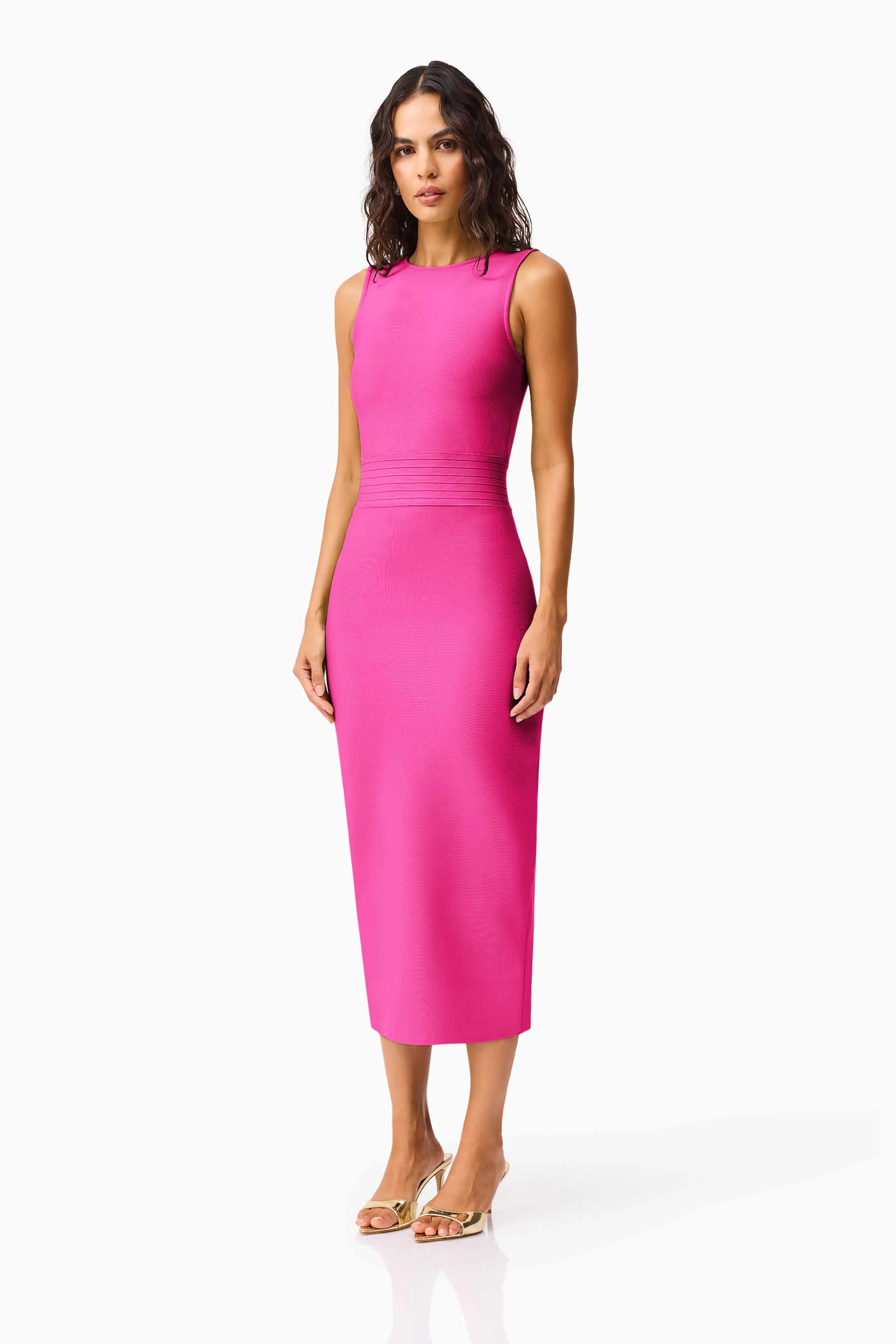 Seraphina Fitted Midi Dress in Pink sold by Elliatt product image thumbnail 2