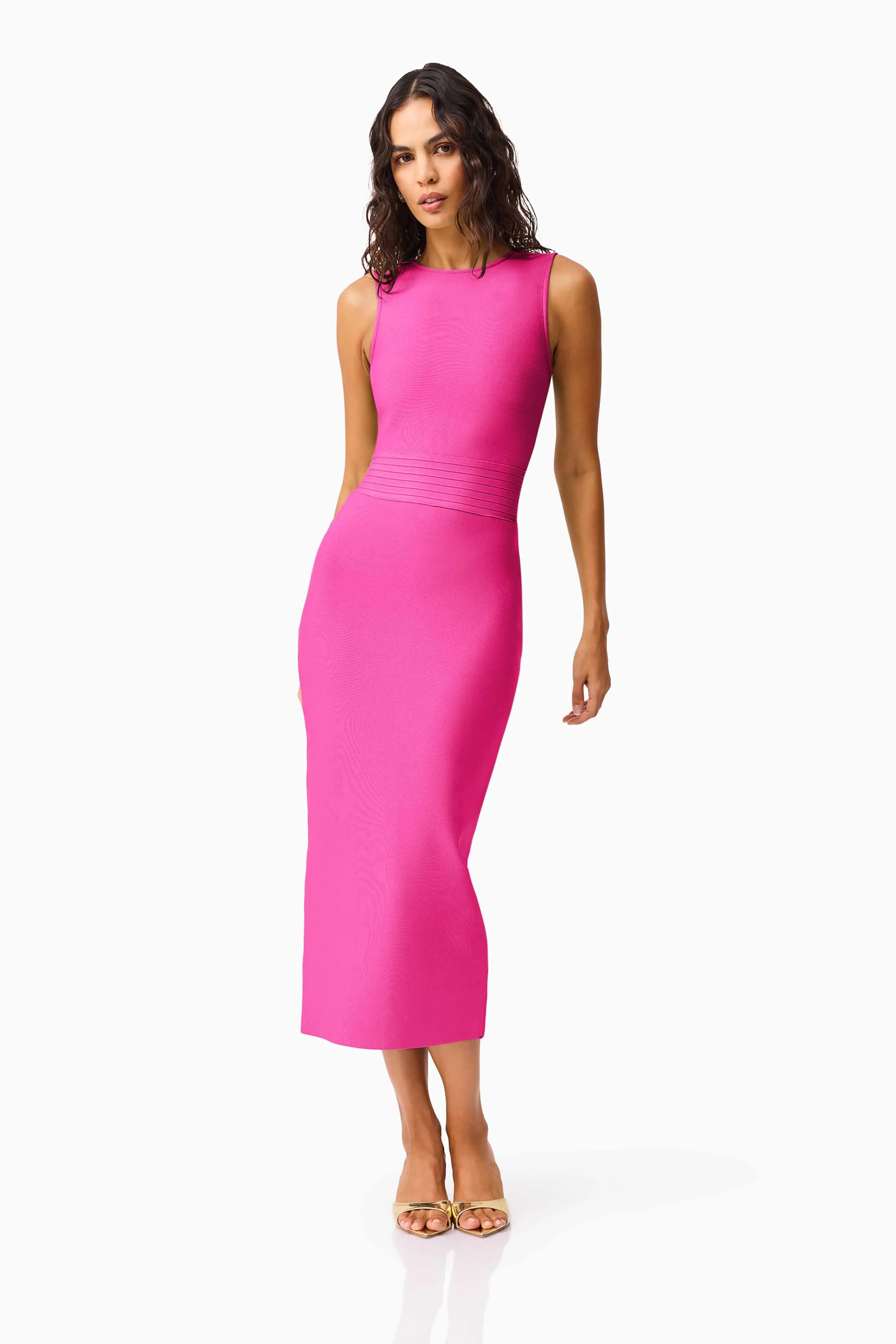 Seraphina Fitted Midi Dress in Pink sold by Elliatt product image thumbnail 3