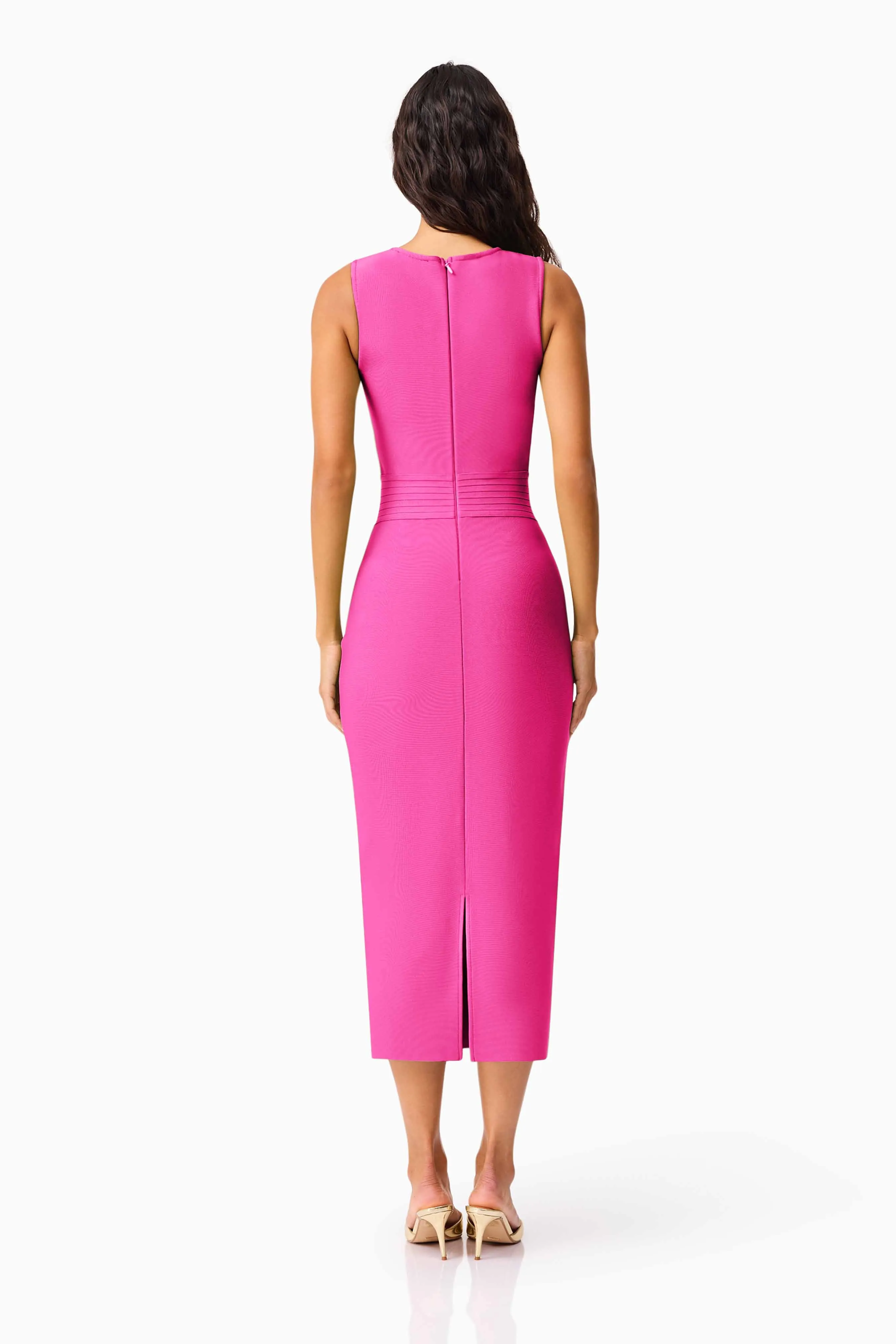 Seraphina Fitted Midi Dress in Pink sold by Elliatt product image thumbnail 4