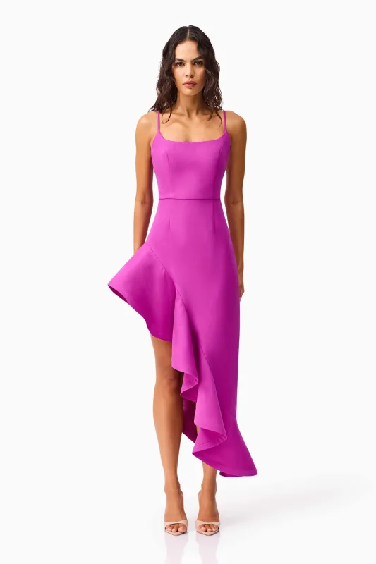 Beatrix Asymmetrical Gown in Purple sold by Elliatt
