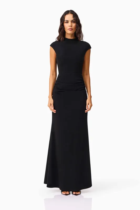 Danica High Neck Gown in Black made by Elliatt