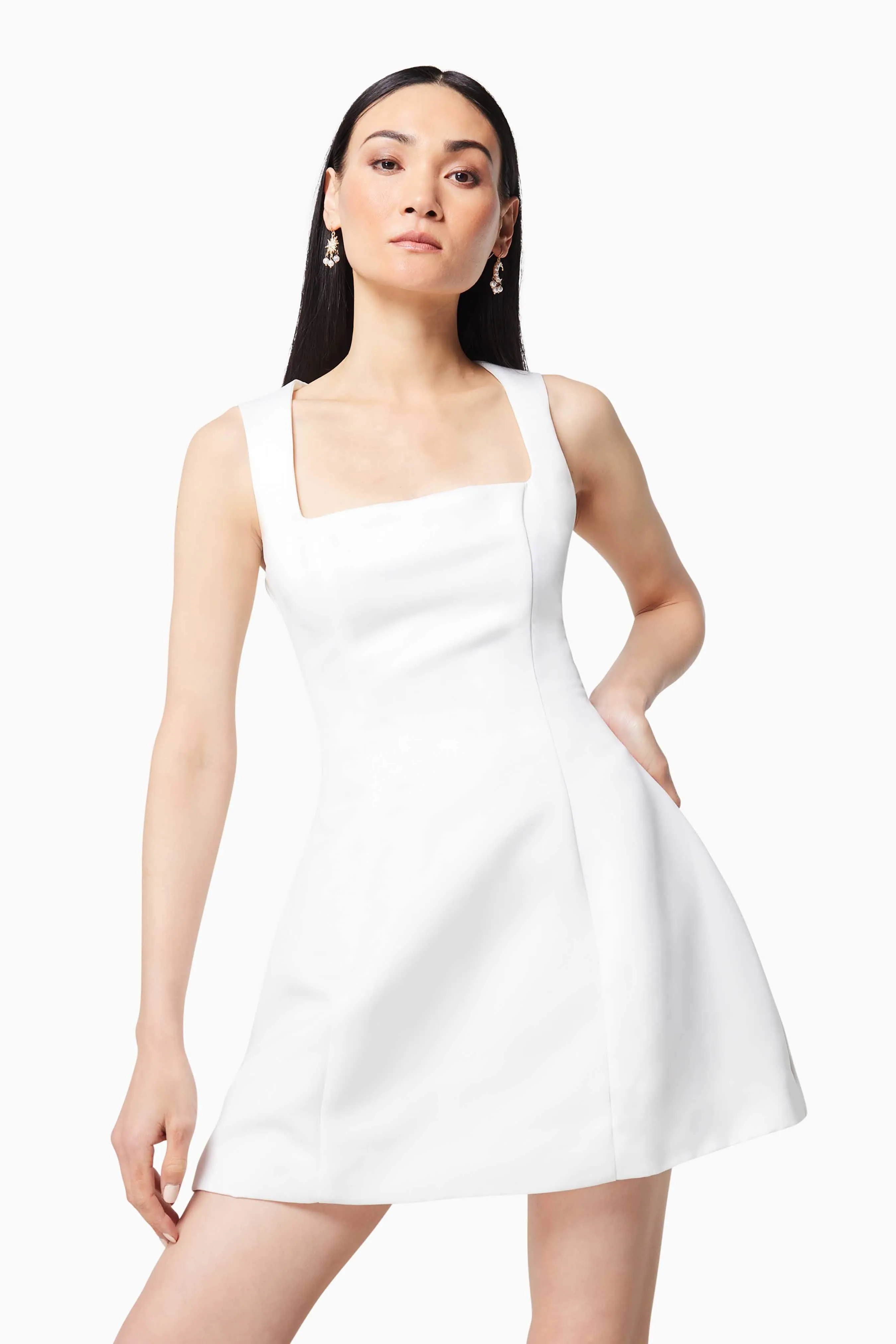 Juliet Square Neckline Mini Dress In White sold by Elliatt product image thumbnail 2