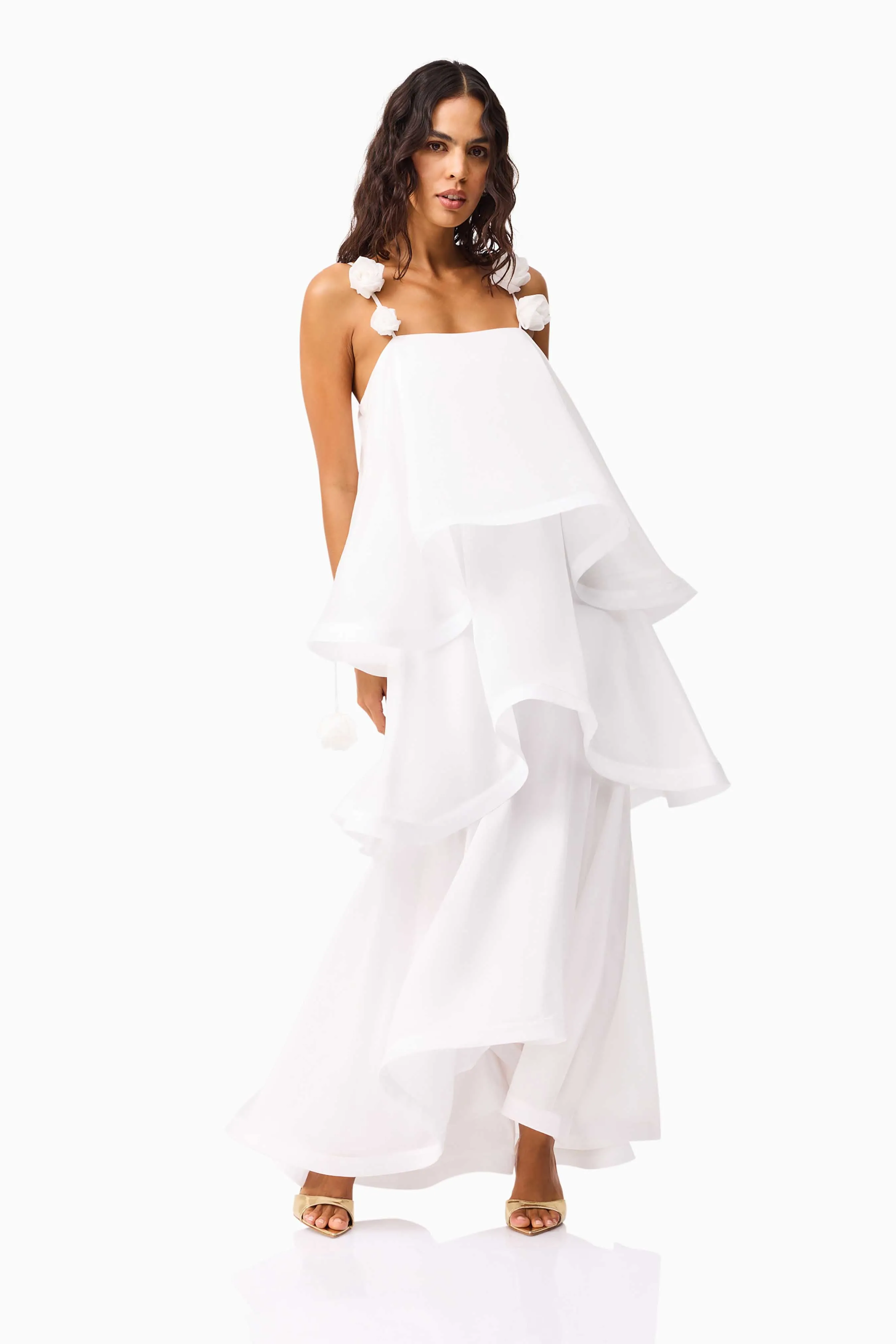 Thalia Tiered Gown in White sold by Elliatt product image thumbnail 4