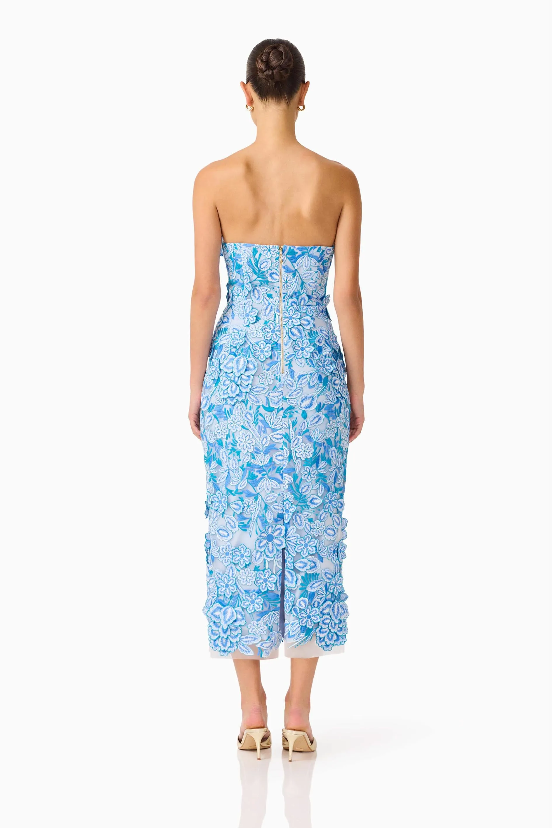 Roseate Strapless Midi Dress in Blue sold by Elliatt product image thumbnail 4