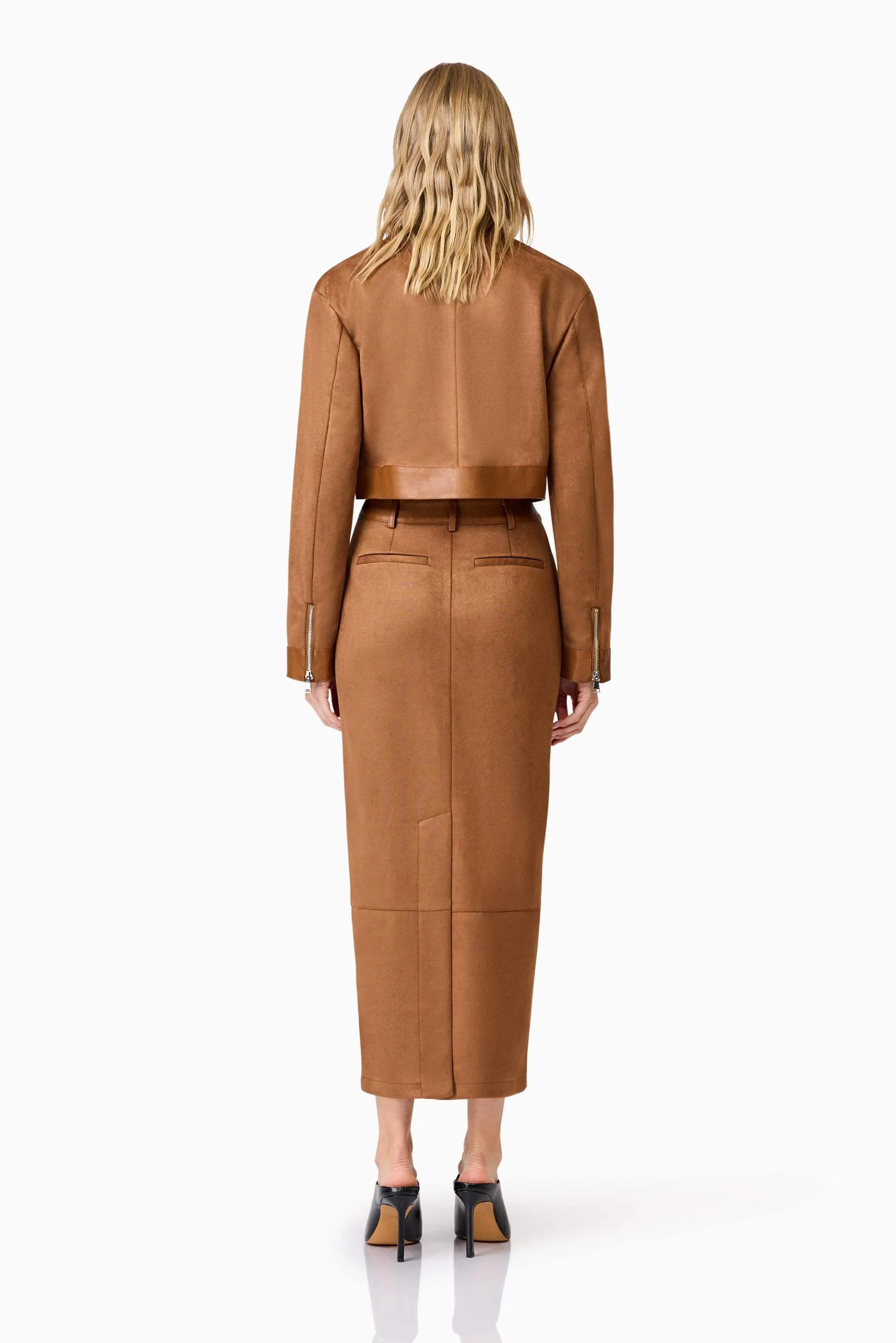 CURAAE Aroha Suede Cropped Jacket in Brown sold by Elliatt product image thumbnail 4
