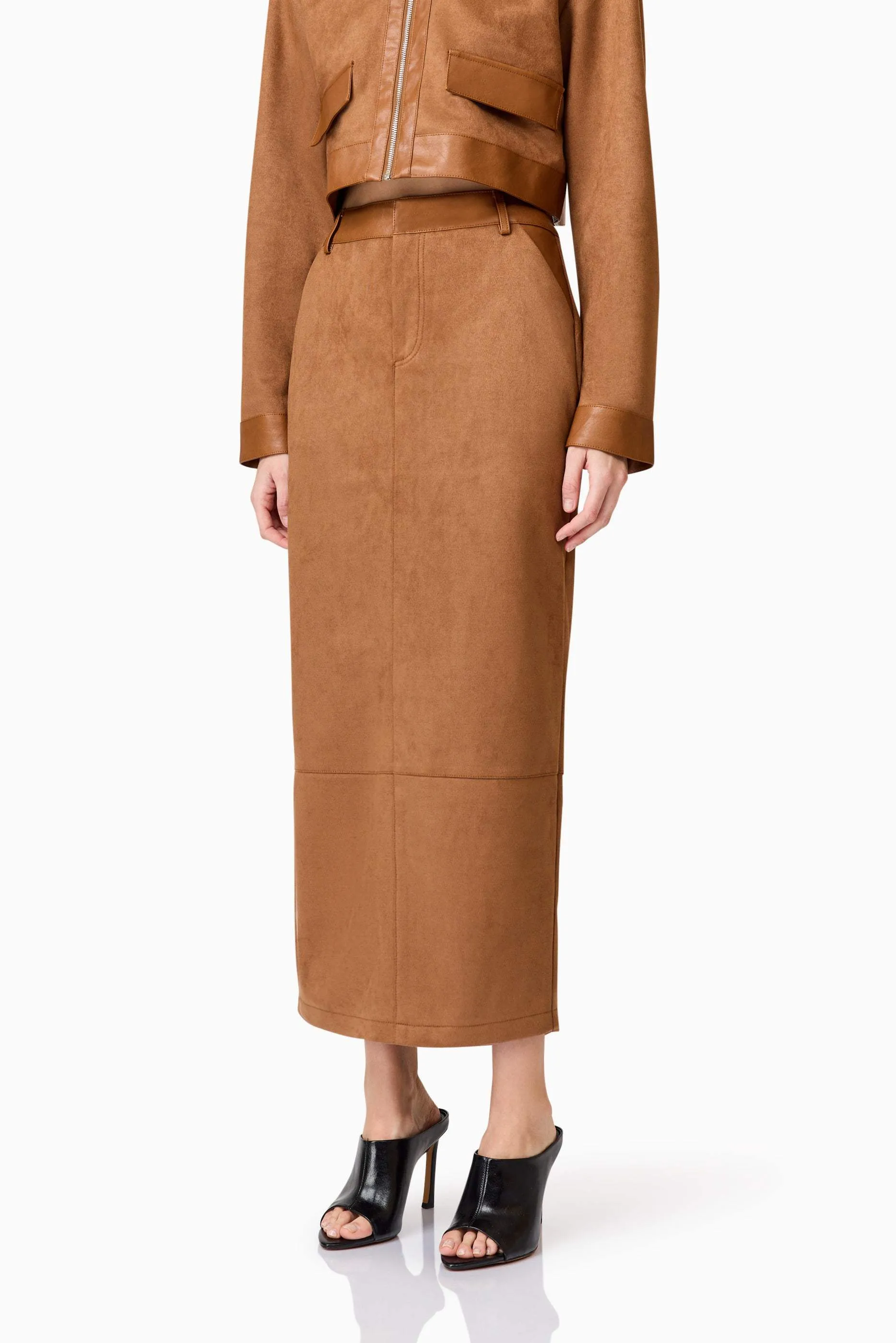 CURAAE Aroha Suede Cropped Jacket in Brown sold by Elliatt product image thumbnail 5