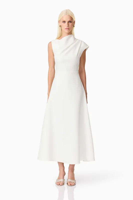 Rafaela Midi Dress in White sold by Elliatt