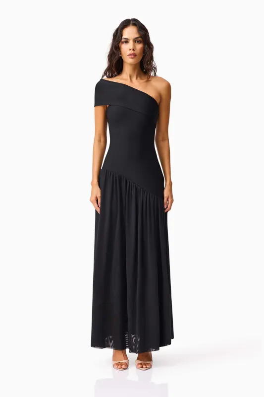 Jesselle Off The Shoulder Gown in Black sold by Elliatt