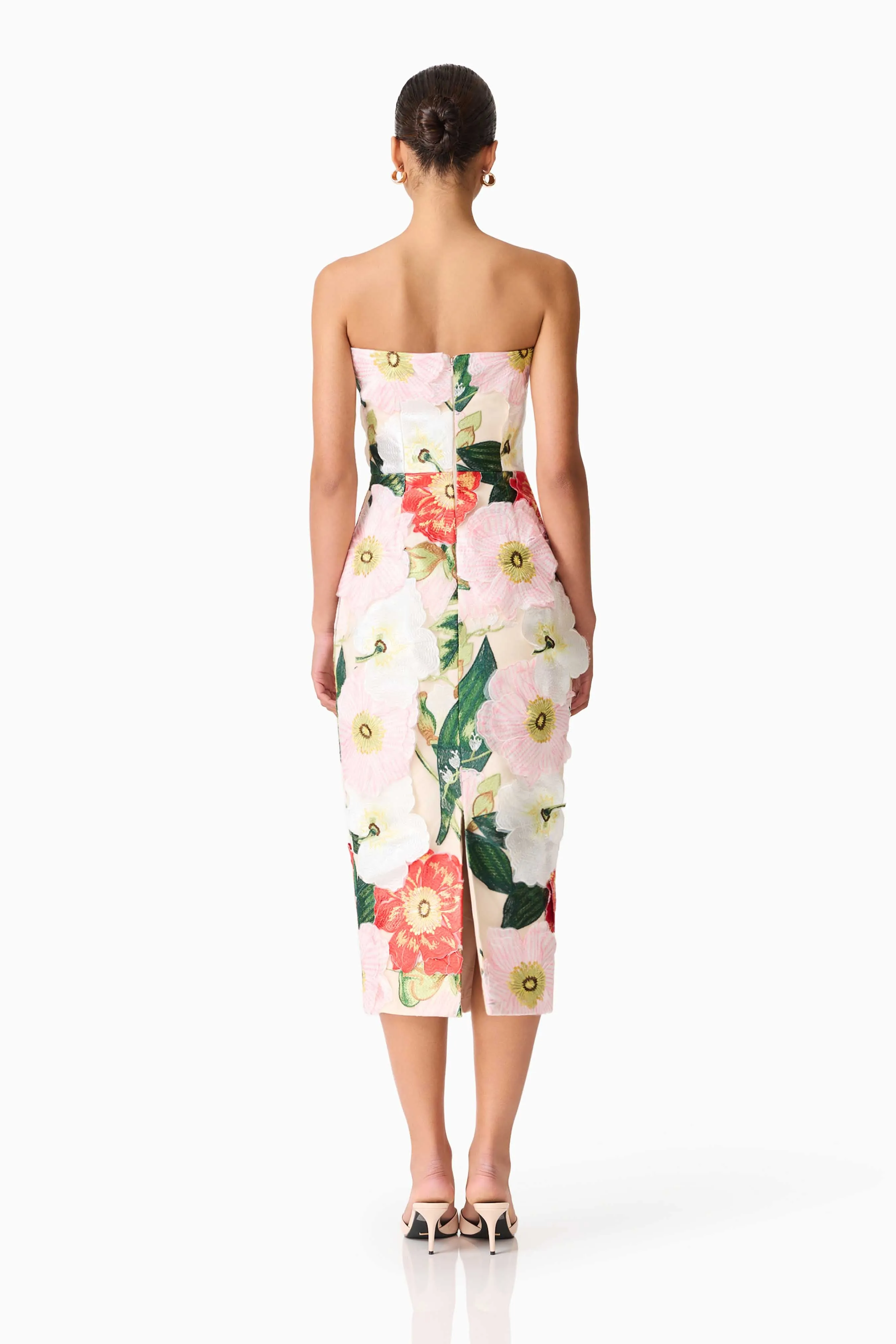 Solara Strapless Midi Dress in Pink Floral sold by Elliatt product image thumbnail 5