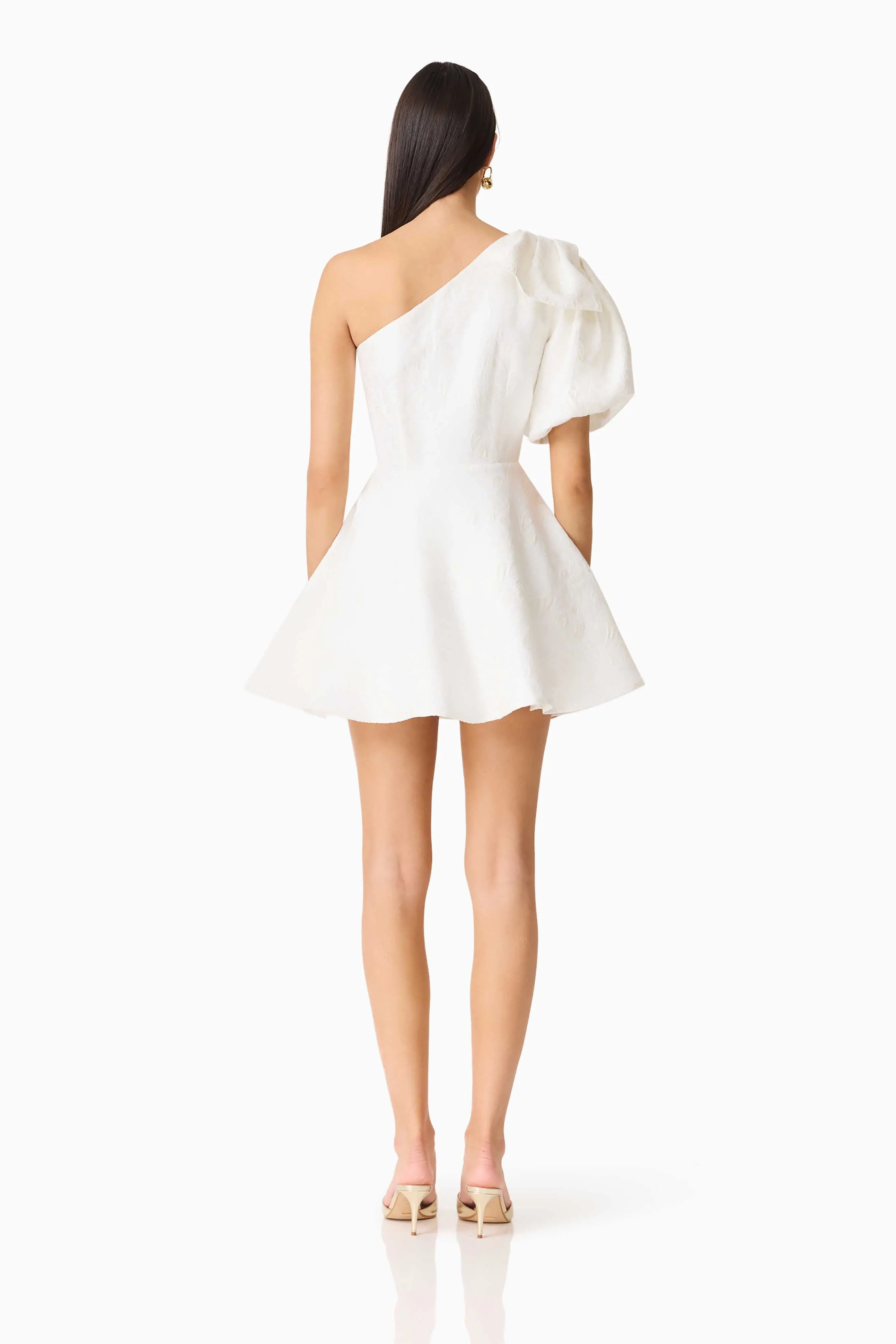 Saffron Asymmetrical Mini Dress in White sold by Elliatt product image thumbnail 5