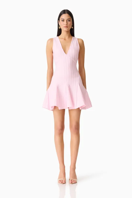 Marla V-Neck Mini Dress in Pink made by Elliatt