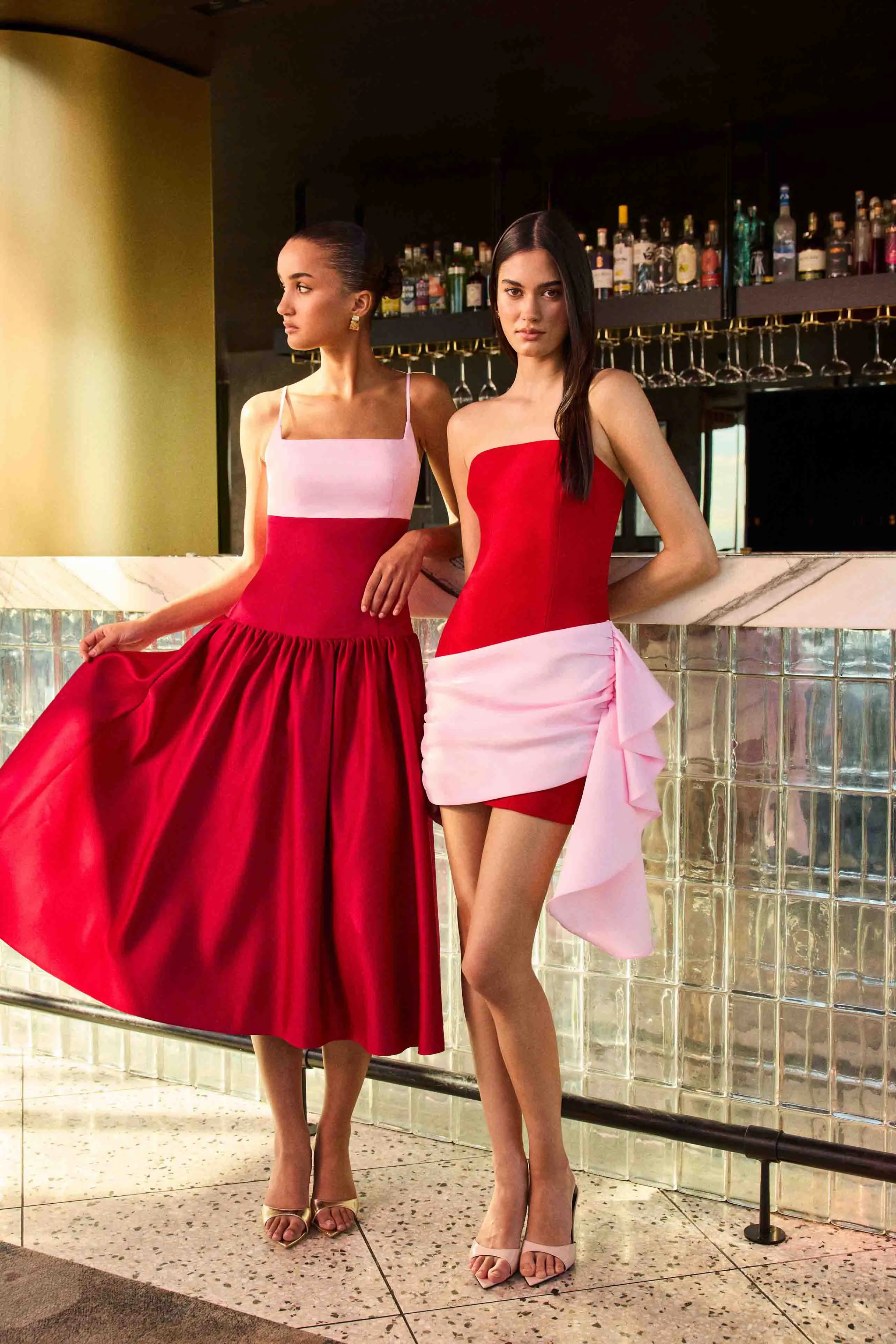 June Strapless Mini Dress in Red & Pink sold by Elliatt product image thumbnail 2