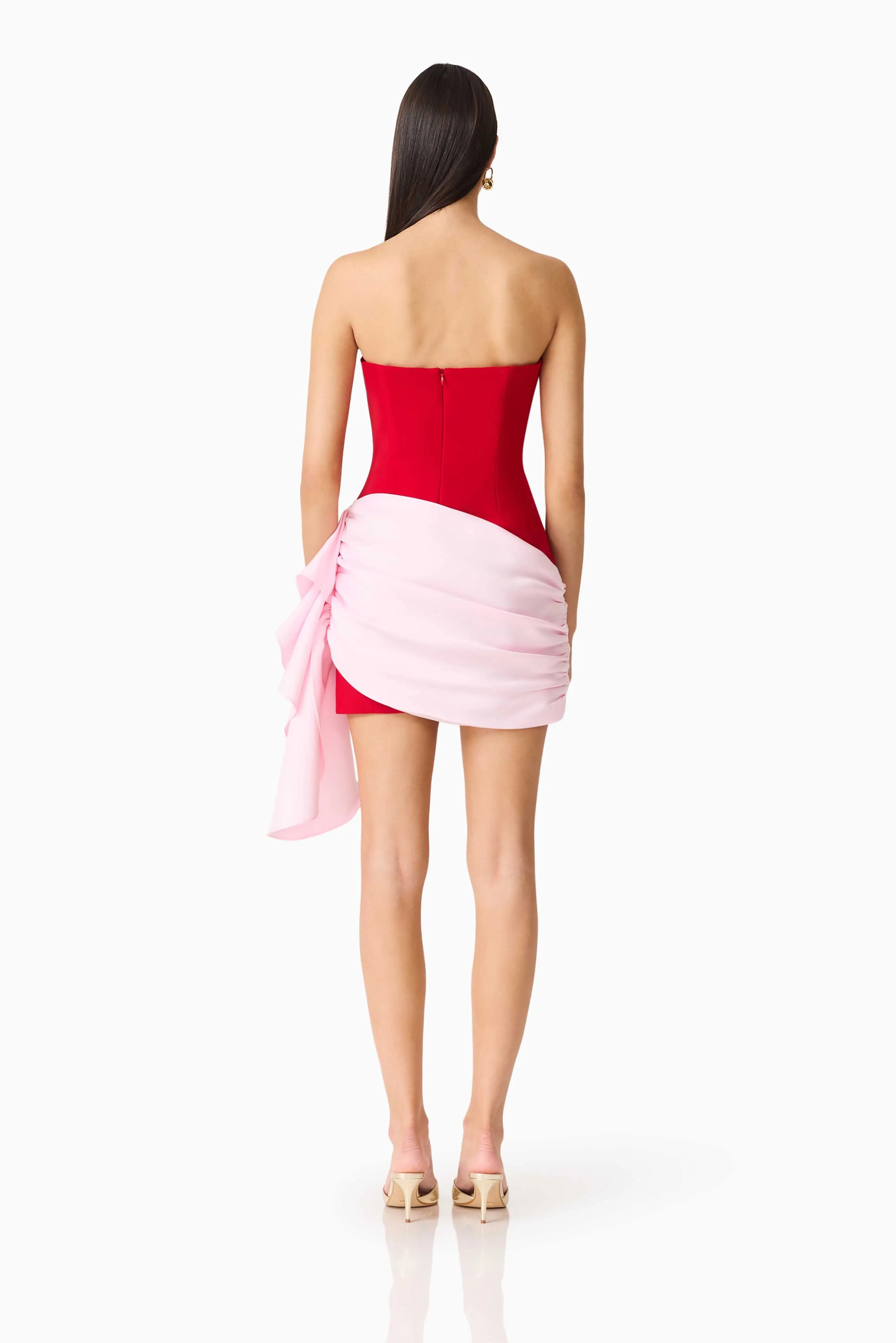 June Strapless Mini Dress in Red & Pink sold by Elliatt product image thumbnail 5