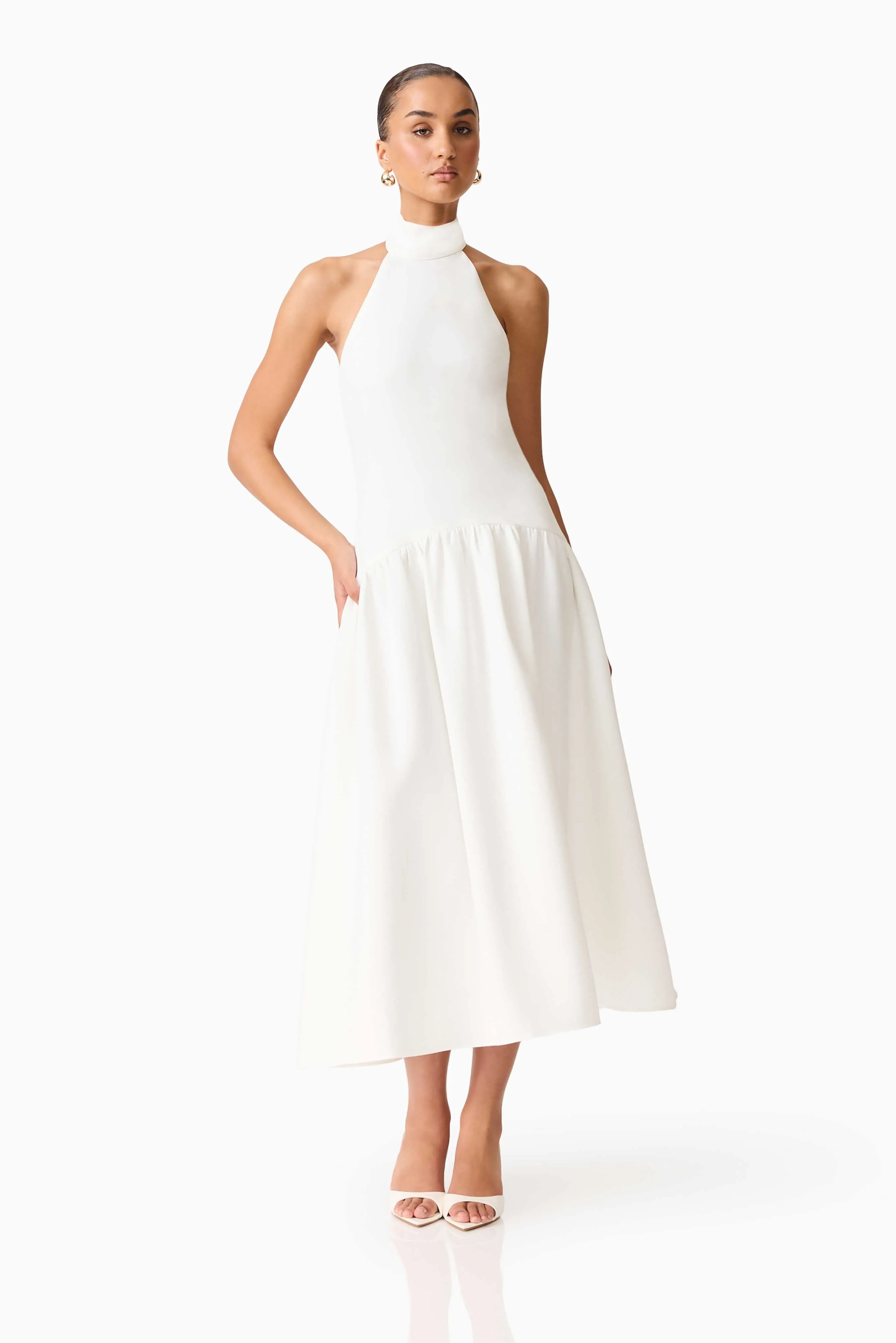 Nolana Halter Midi Dress in White sold by Elliatt product image thumbnail 4