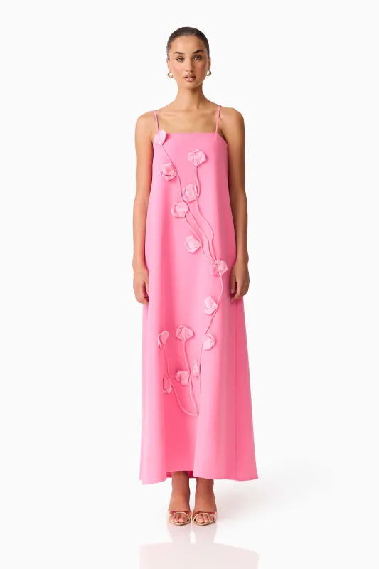 Nolana Floral Applique Gown in Pink made by Elliatt
