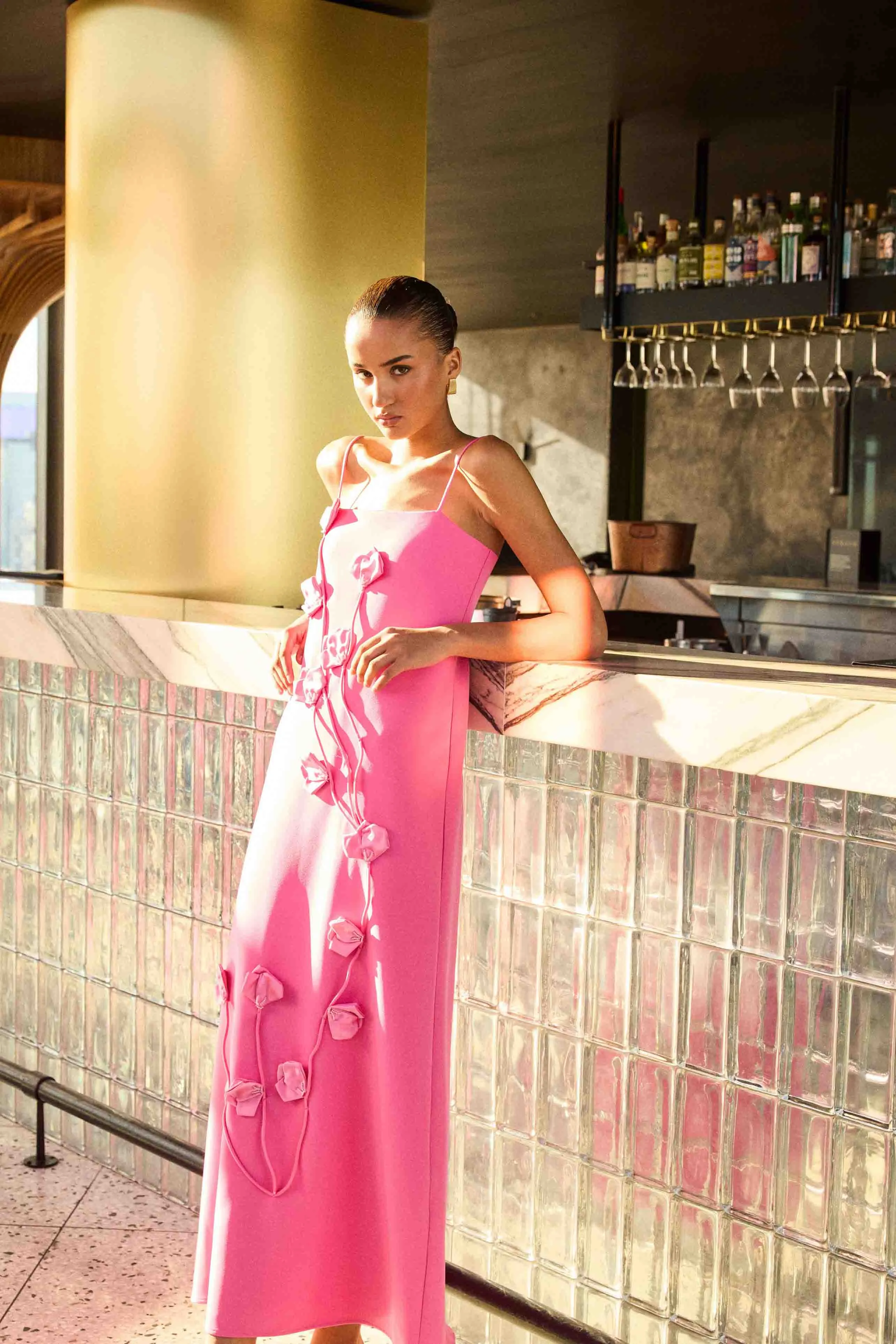 Nolana Floral Applique Gown in Pink sold by Elliatt product image thumbnail 2