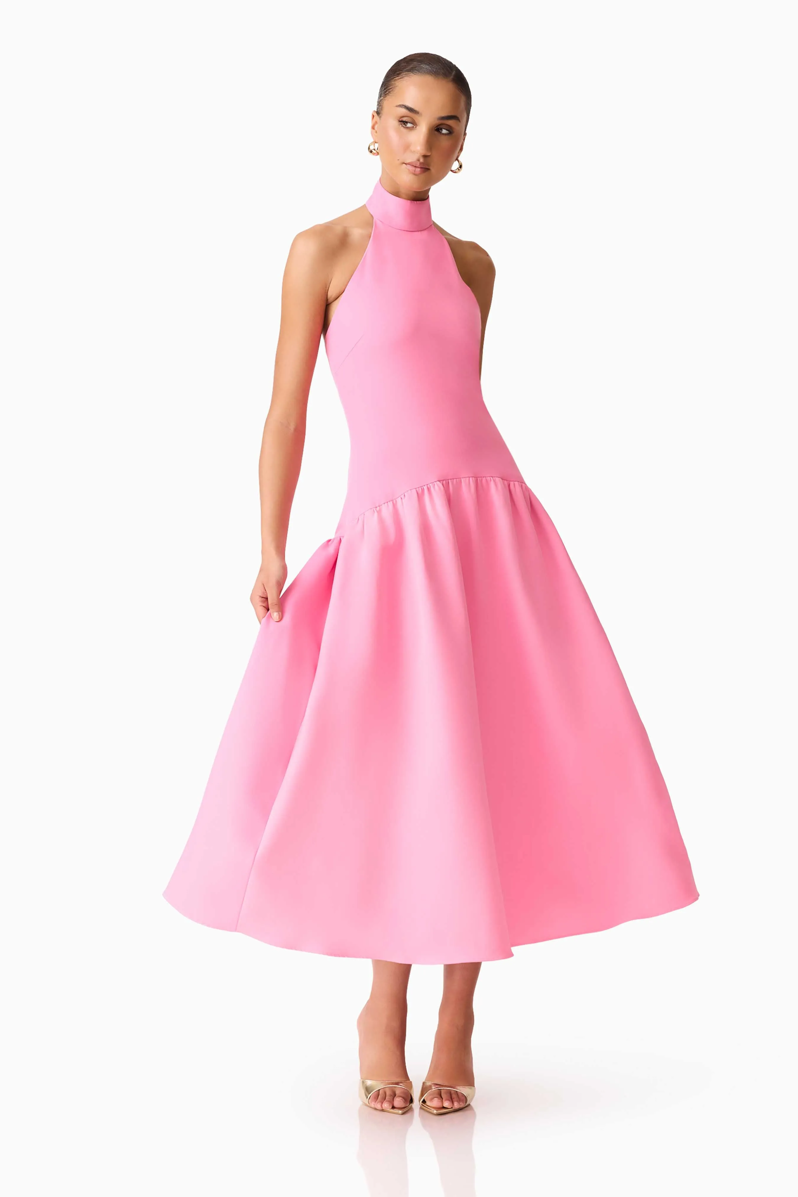 Nolana Halter Midi Dress in Pink sold by Elliatt product image thumbnail 4