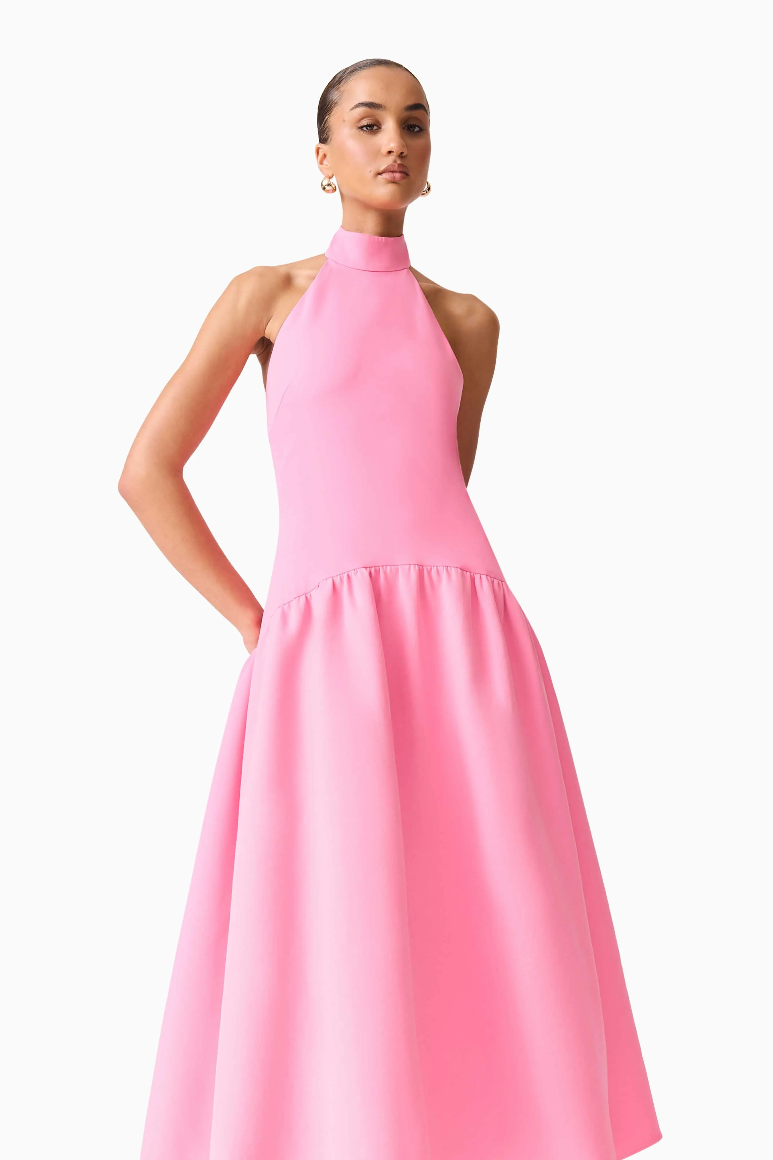 Nolana Halter Midi Dress in Pink sold by Elliatt product image thumbnail 2