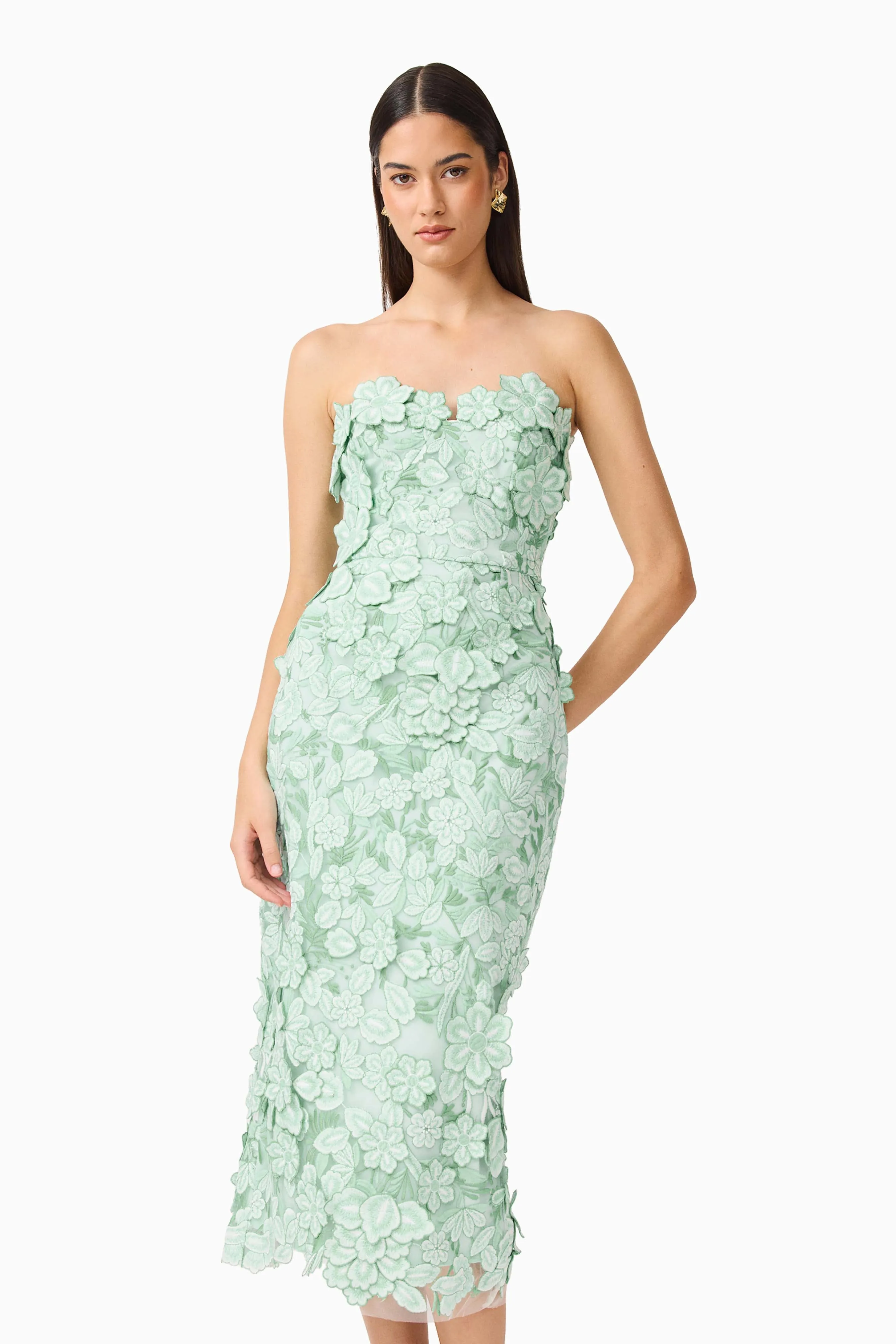 Roseate Strapless Midi Dress in Mint Green sold by Elliatt product image thumbnail 2