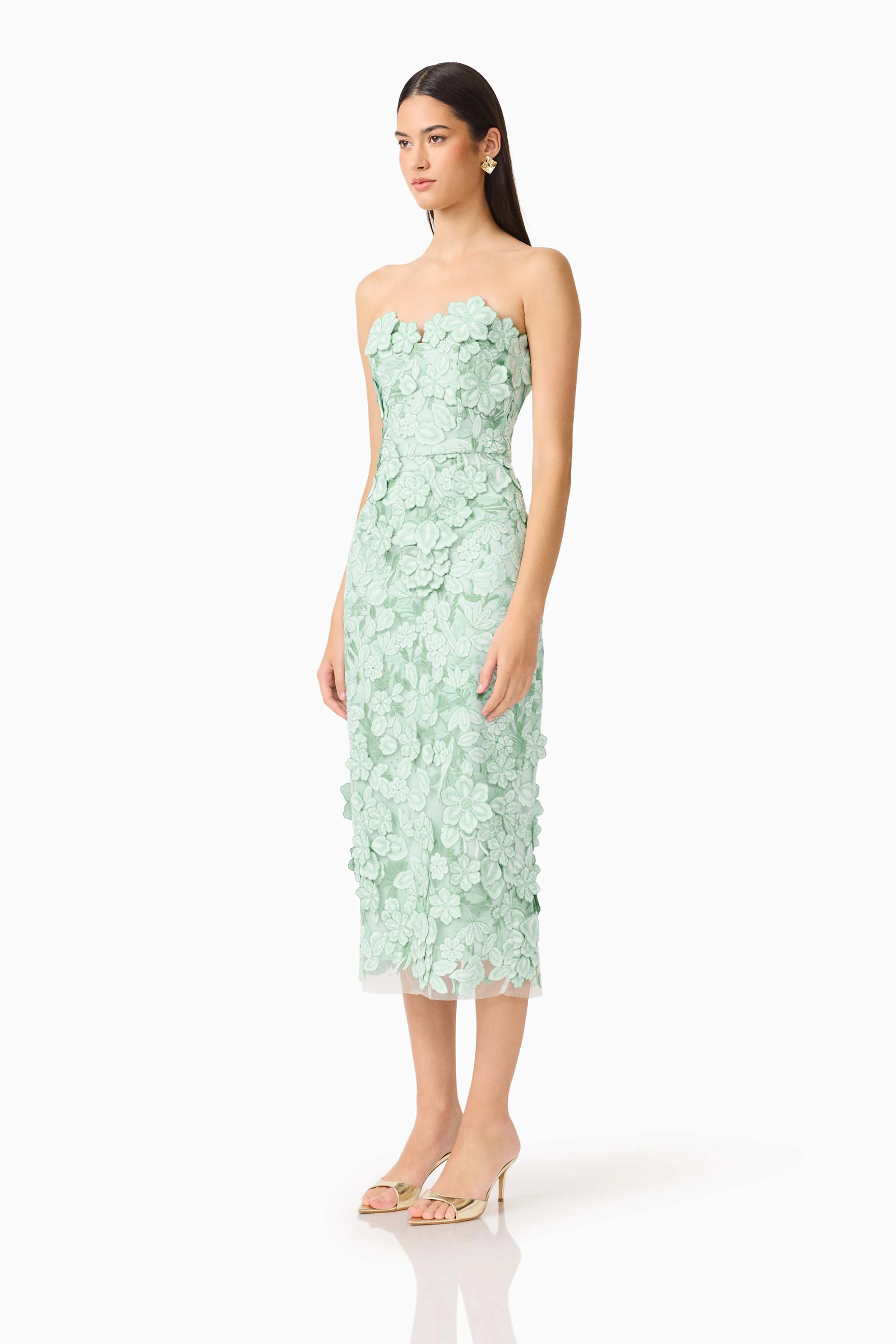 Roseate Strapless Midi Dress in Mint Green sold by Elliatt product image thumbnail 3