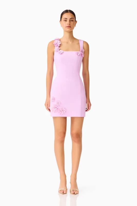 Trompe 3D Mini Dress in Purple sold by Elliatt