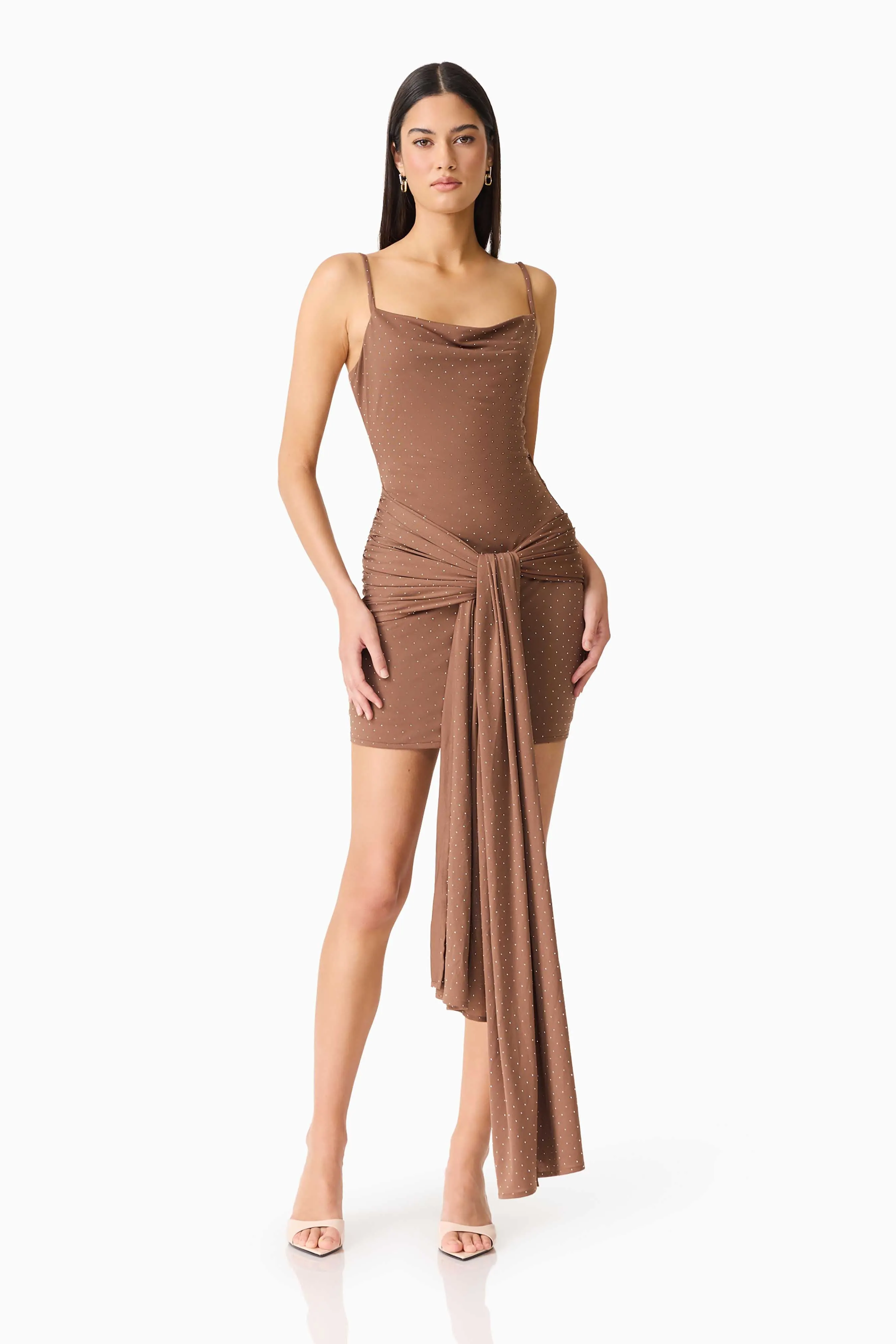 CURAAE Gizelle Mini Dress in Brown sold by Elliatt product image thumbnail 2