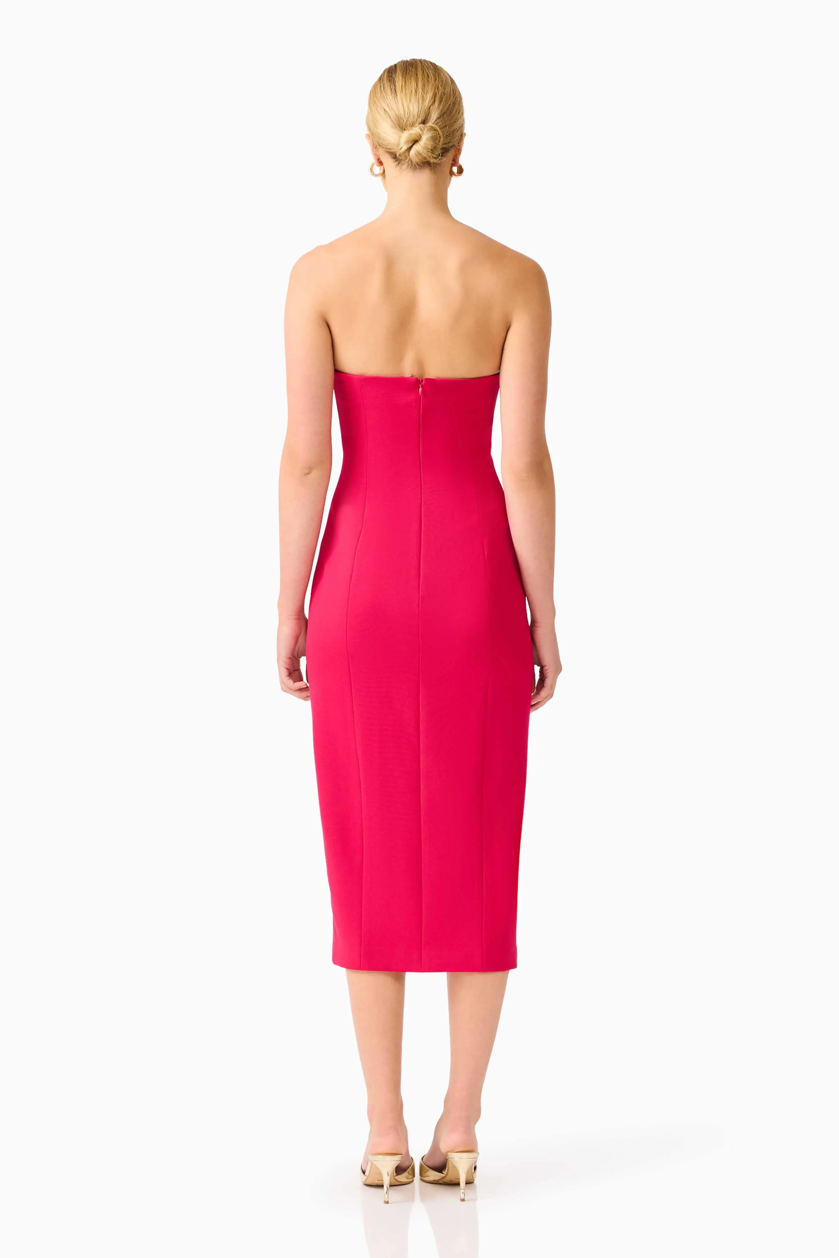 Ilaria Strapless Midi Dress in Red sold by Elliatt product image thumbnail 4