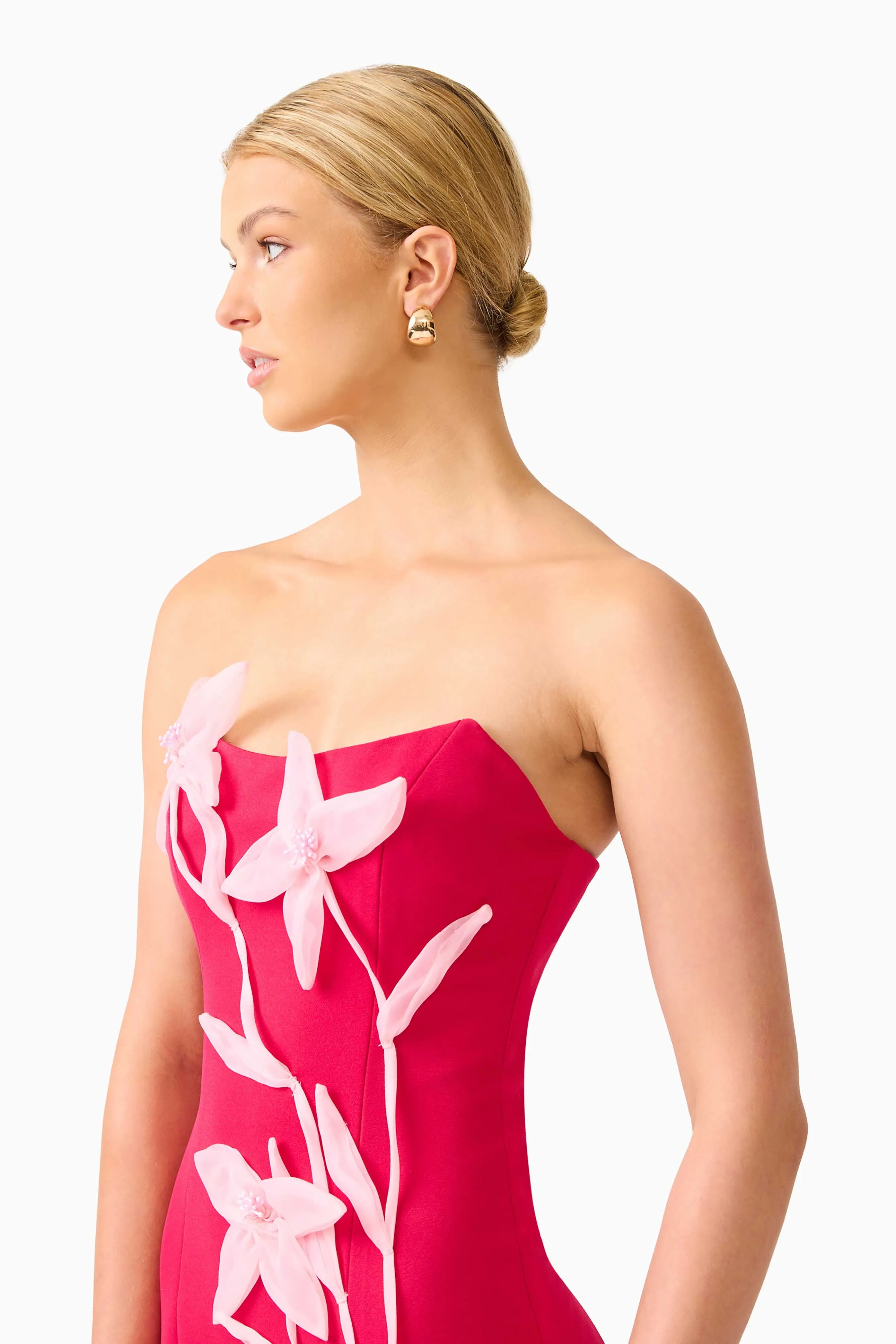 Ilaria Strapless Midi Dress in Red sold by Elliatt product image thumbnail 5