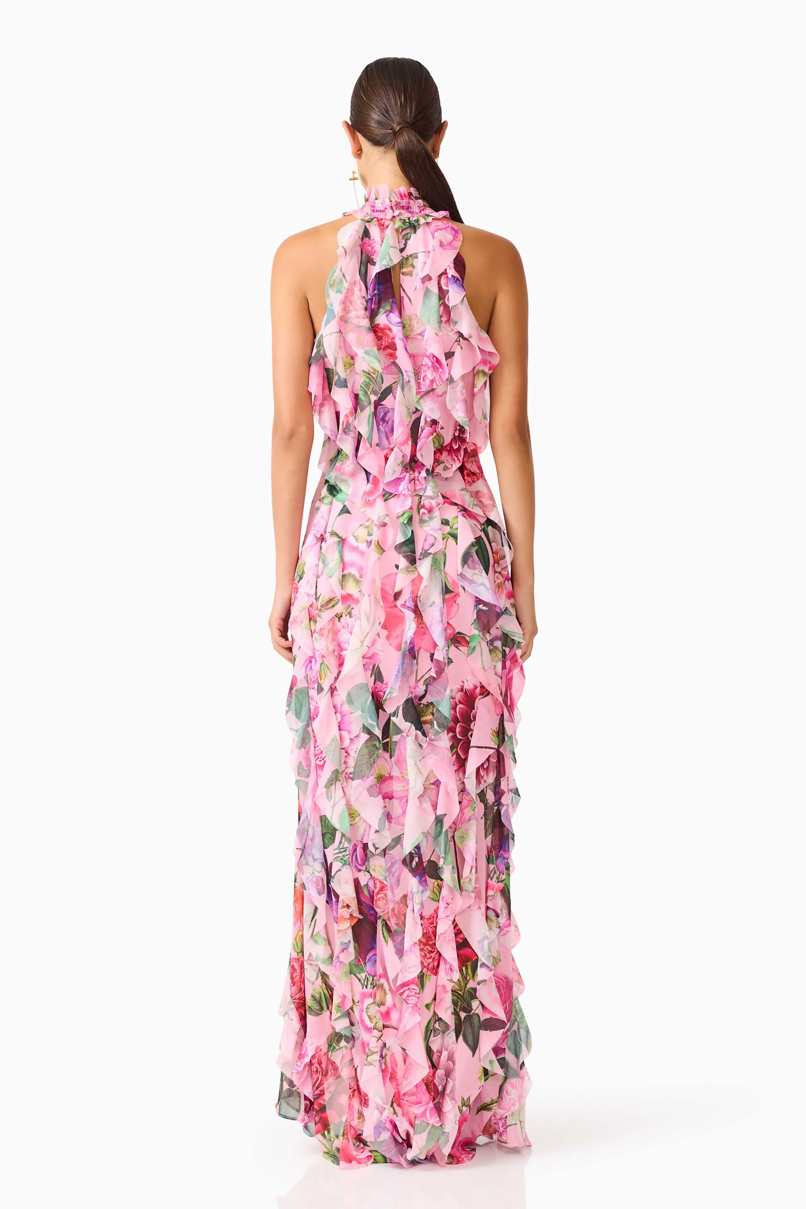 Solene Halter Gown in Pink Floral sold by Elliatt product image thumbnail 4