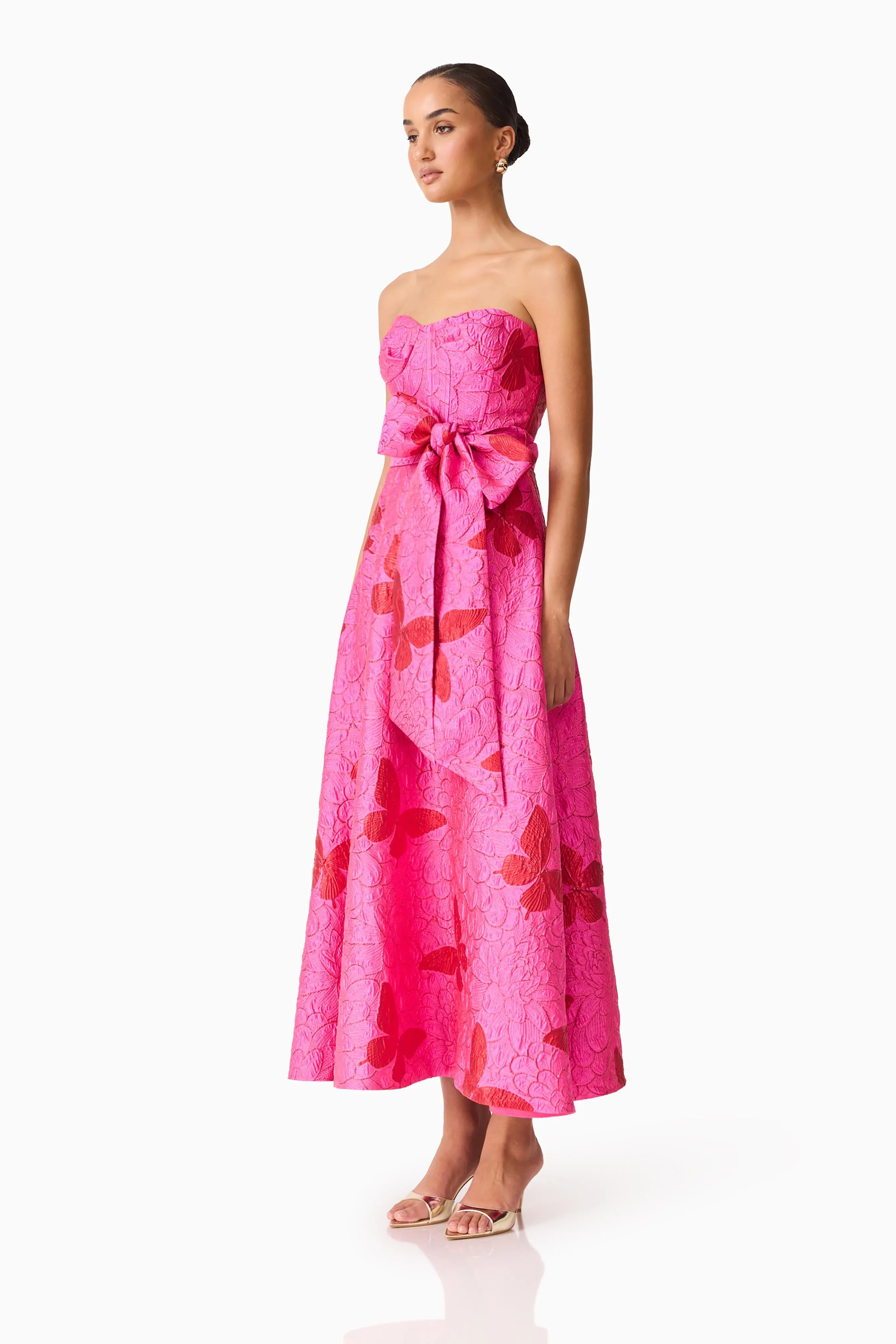 Lorena Jacquard Strapless Gown in Pink sold by Elliatt product image thumbnail 3