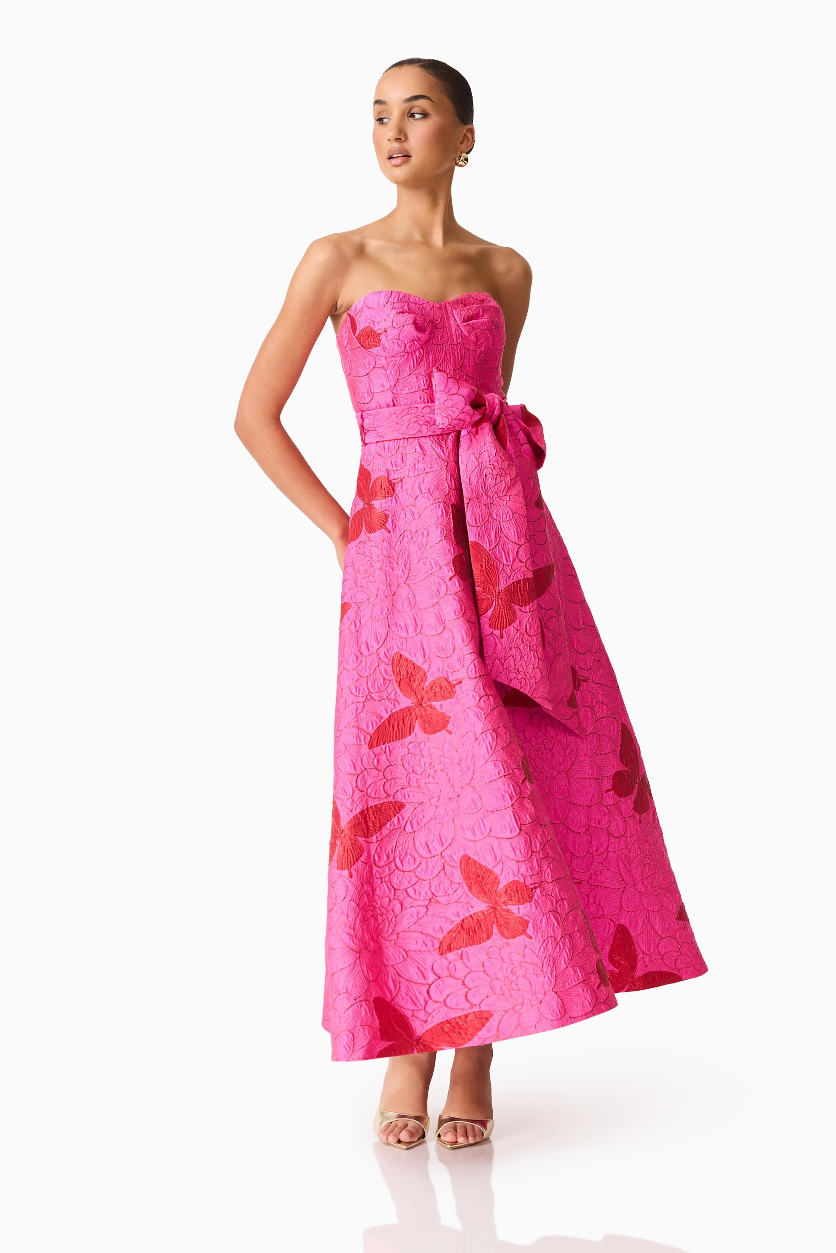 Lorena Jacquard Strapless Gown in Pink sold by Elliatt product image thumbnail 4