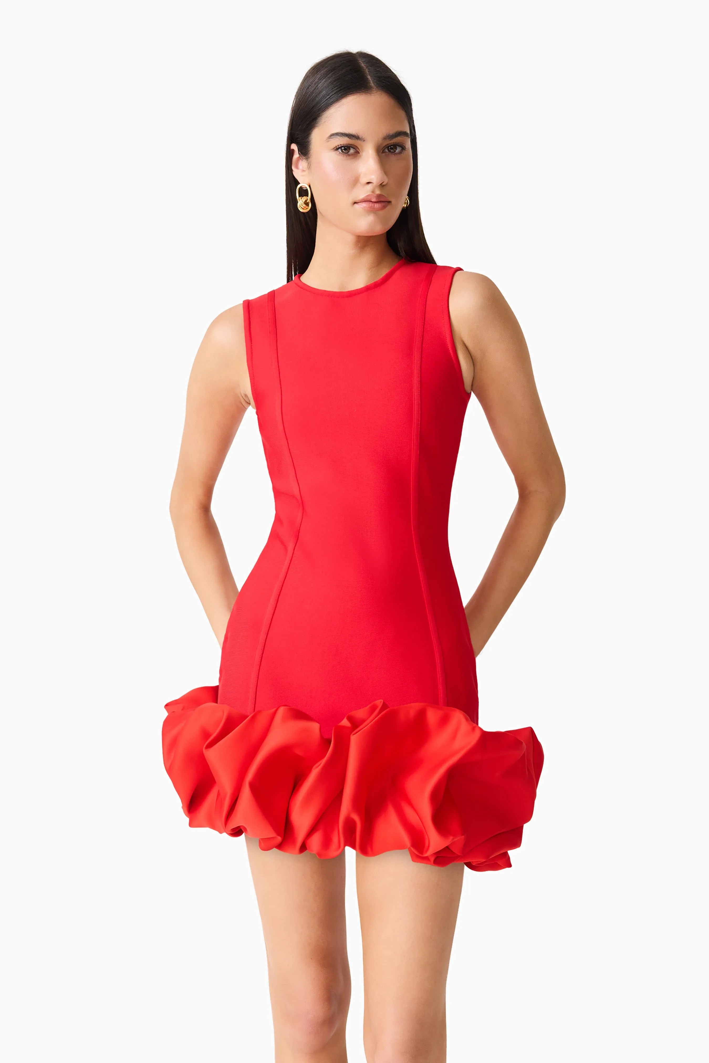 Celia Bubble Mini Dress in Red sold by Elliatt product image thumbnail 5