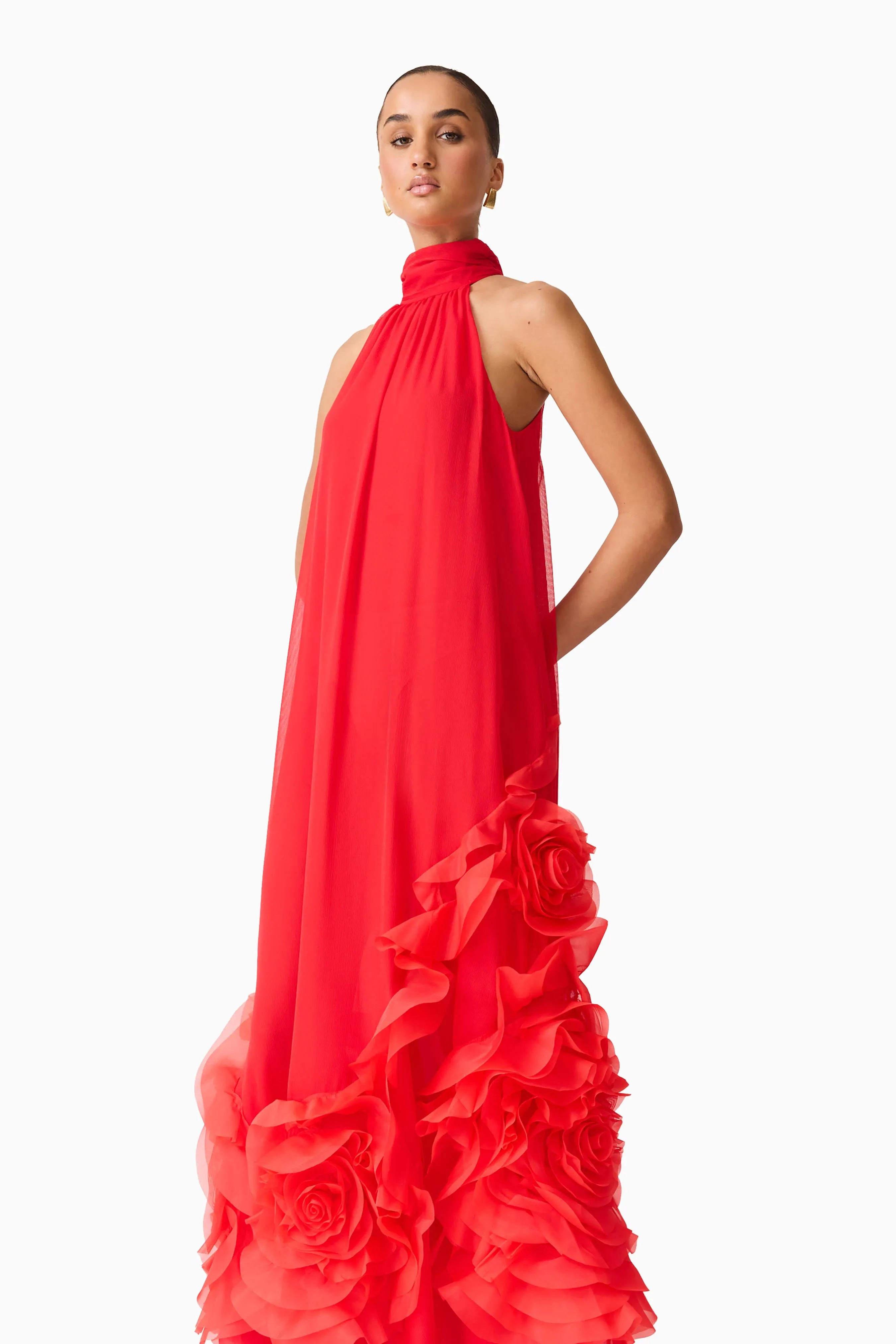 Evelin Halter Gown in Red sold by Elliatt product image thumbnail 4