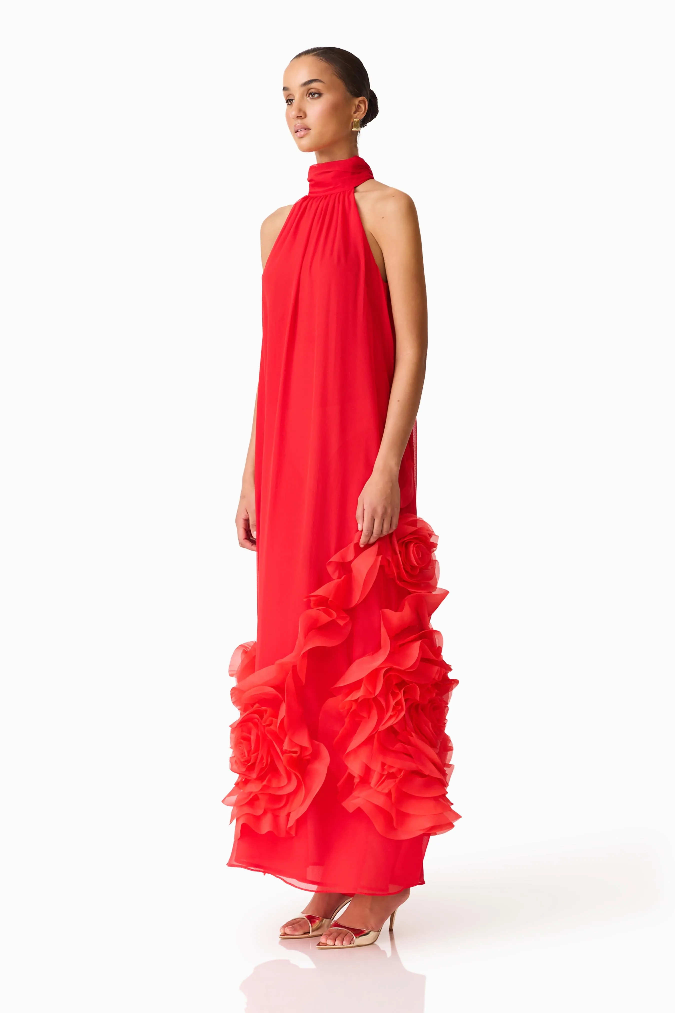 Evelin Halter Gown in Red sold by Elliatt product image thumbnail 3