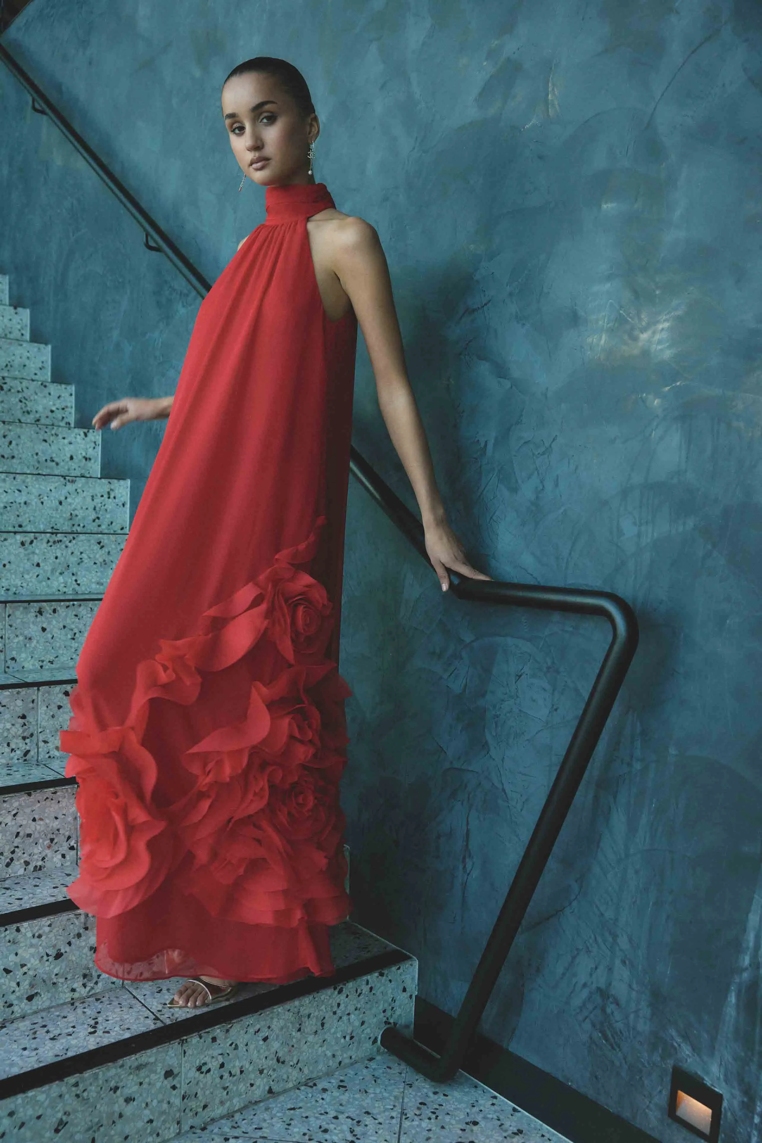 Evelin Halter Gown in Red sold by Elliatt product image thumbnail 2
