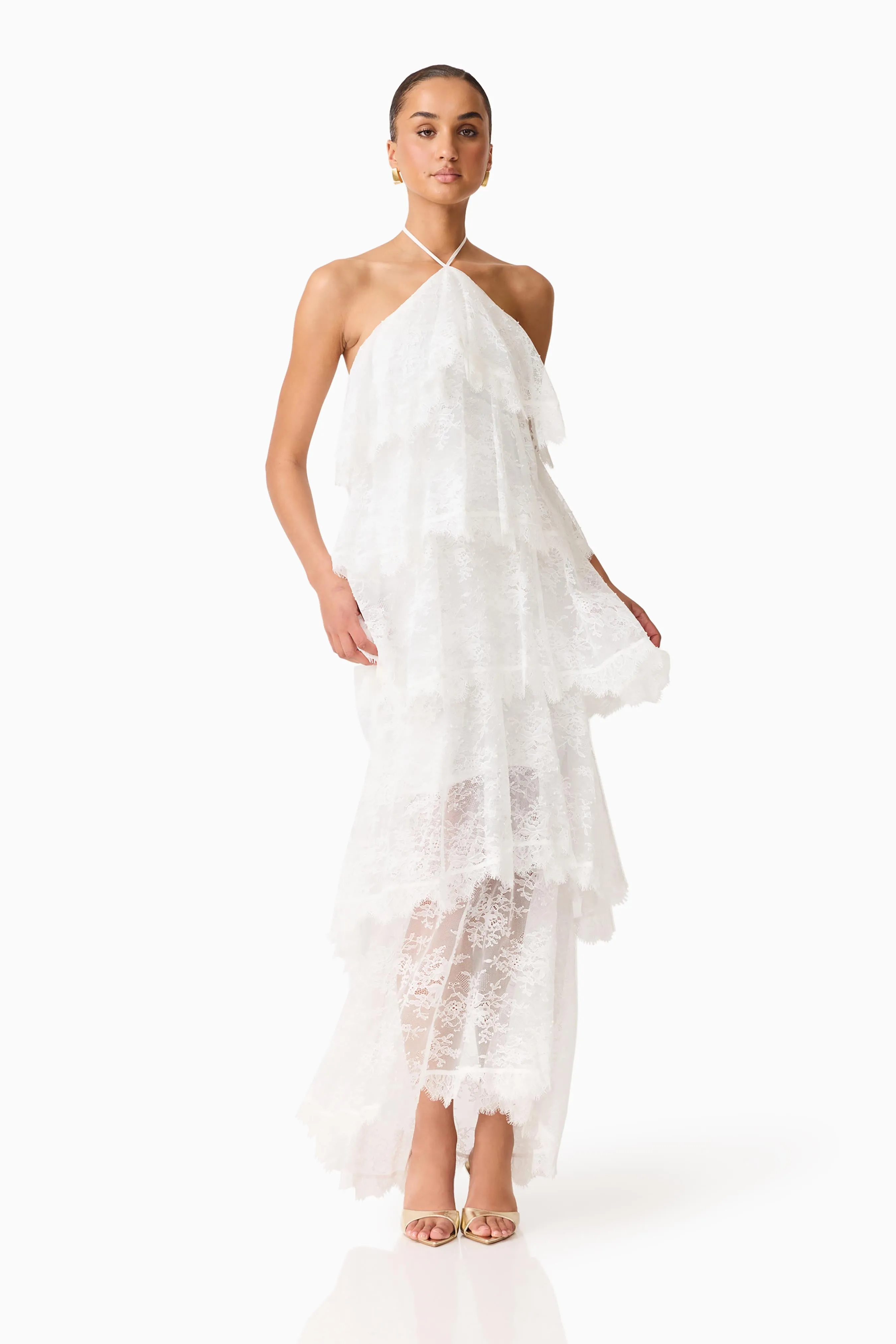 Evelin Lace Gown in White sold by Elliatt product image thumbnail 4
