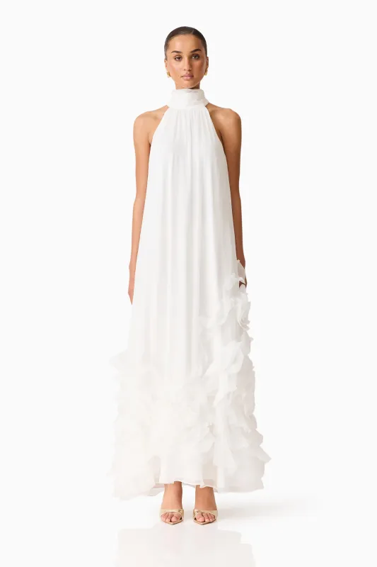 Evelin Halter Gown in White sold by Elliatt