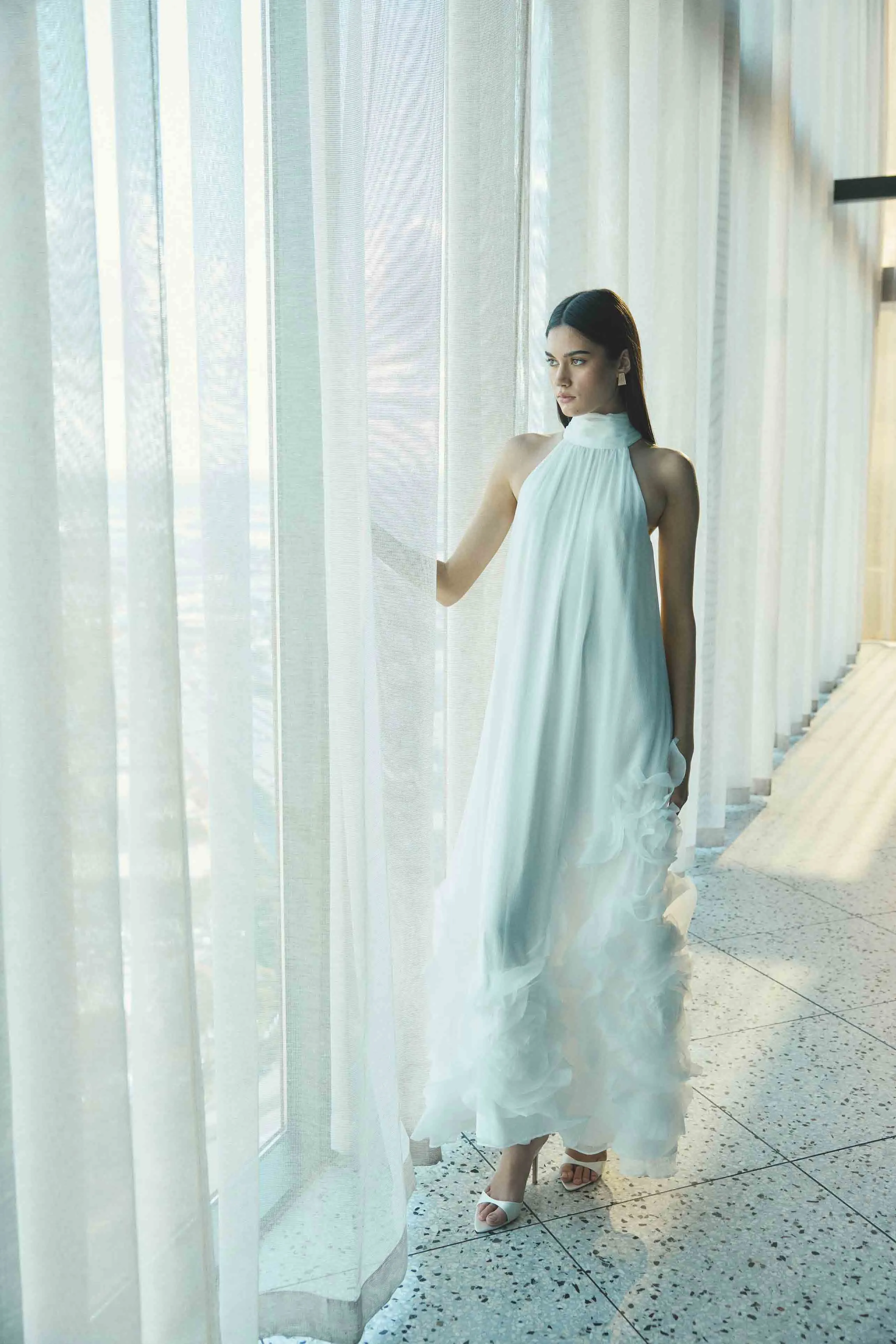 Evelin Halter Gown in White sold by Elliatt product image thumbnail 2