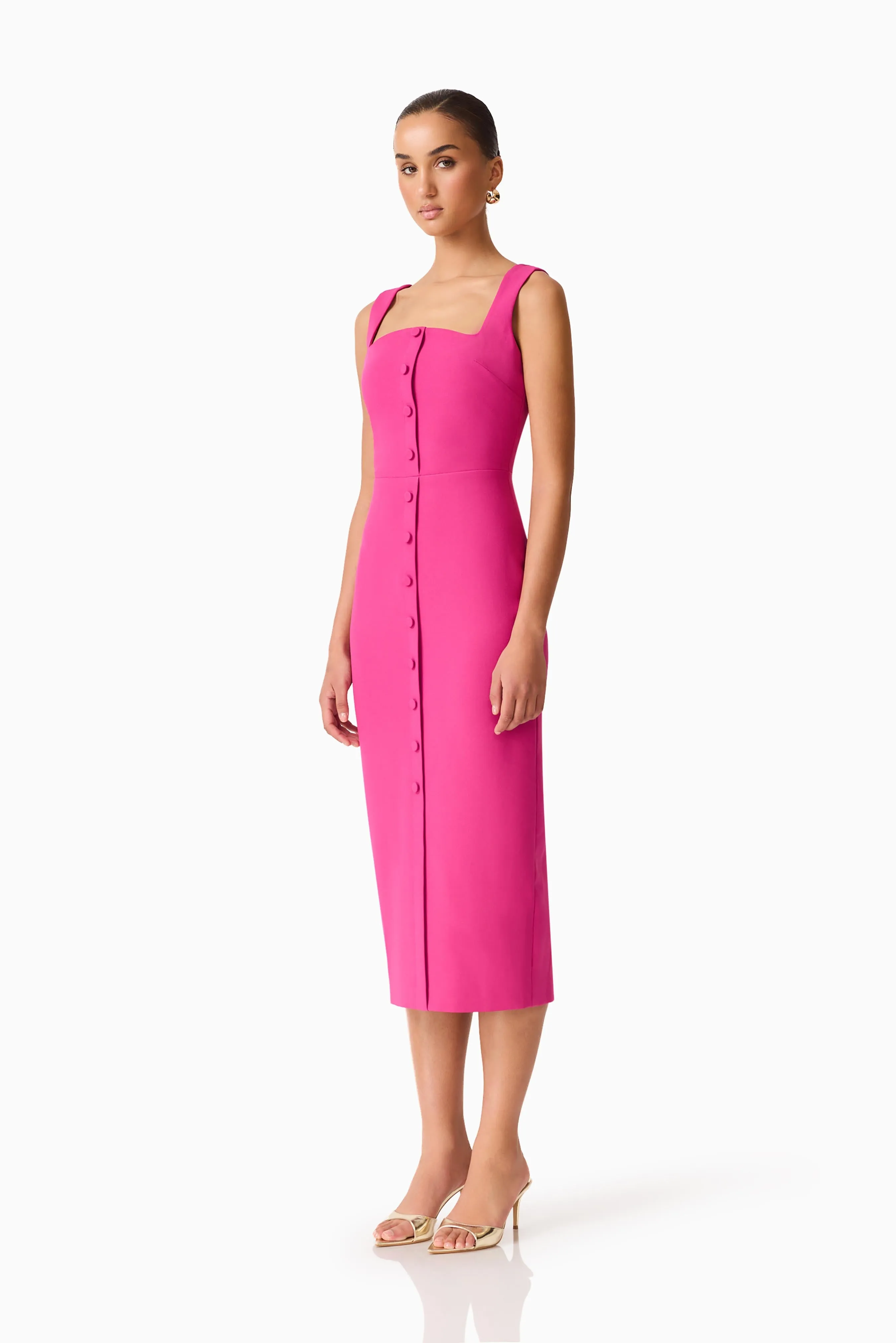 Elva Fitted Midi Dress in Pink sold by Elliatt product image thumbnail 3