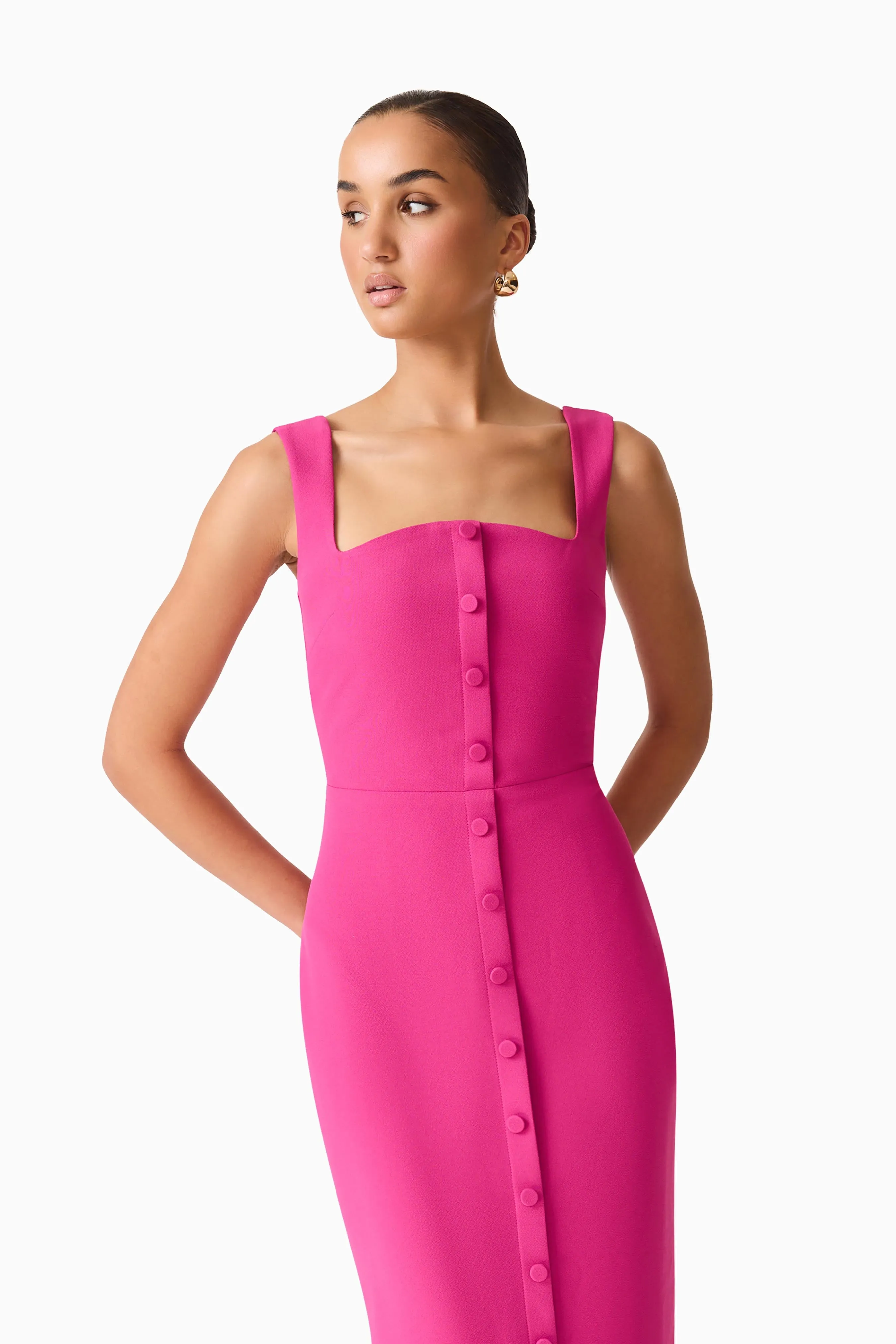 Elva Fitted Midi Dress in Pink sold by Elliatt product image thumbnail 2