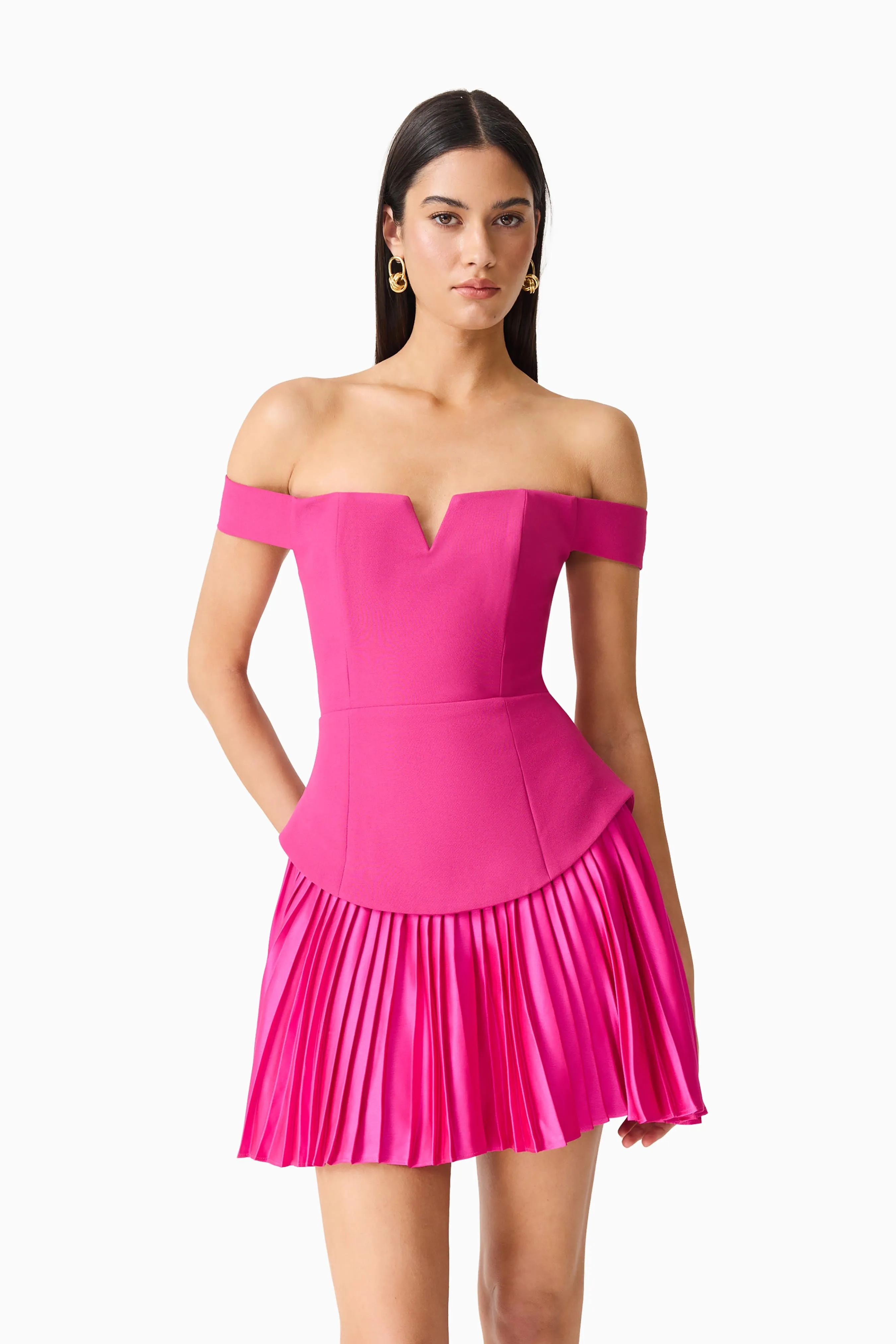 Elva Off Shoulder Mini Dress in Pink sold by Elliatt product image thumbnail 2