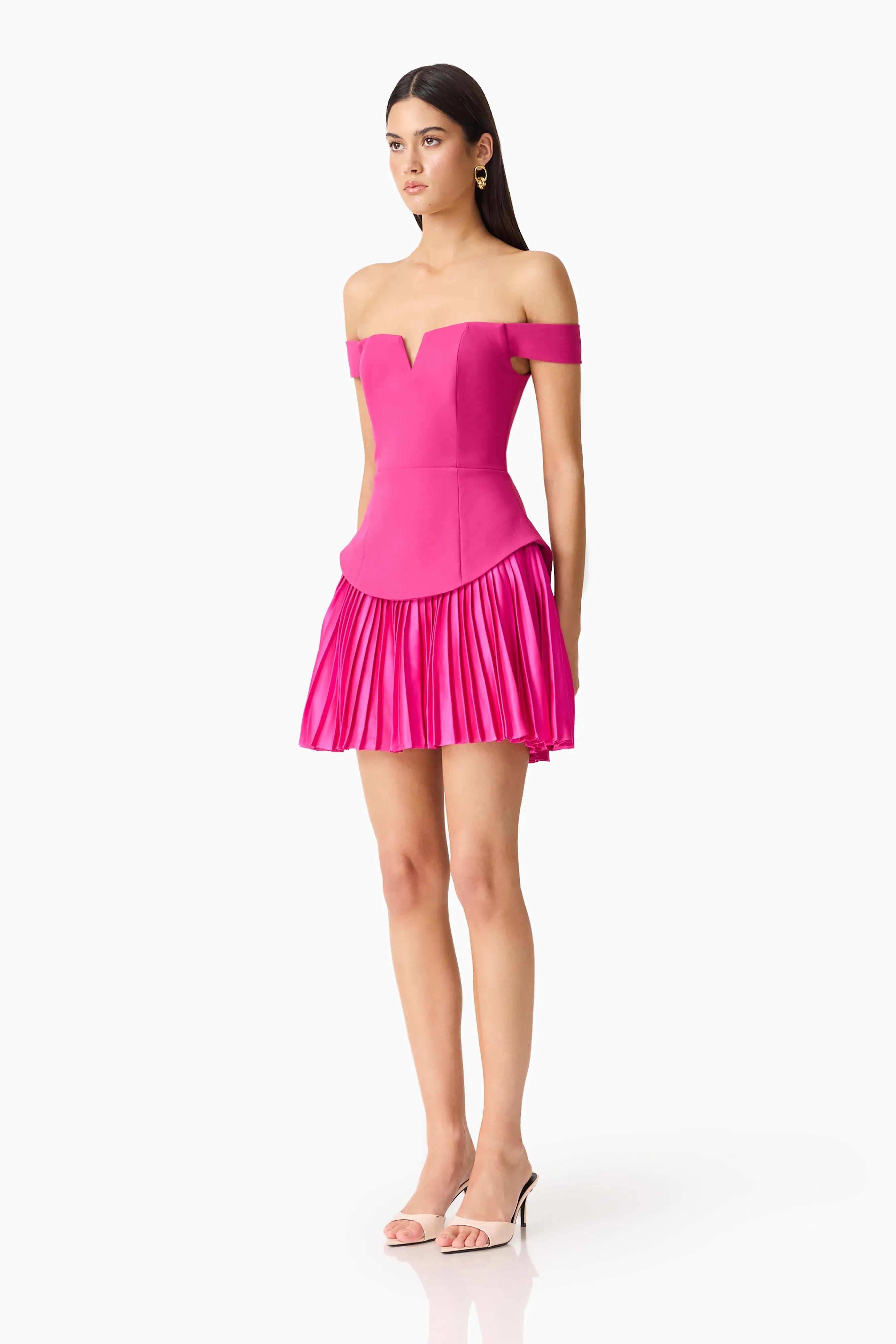 Elva Off Shoulder Mini Dress in Pink sold by Elliatt product image thumbnail 3