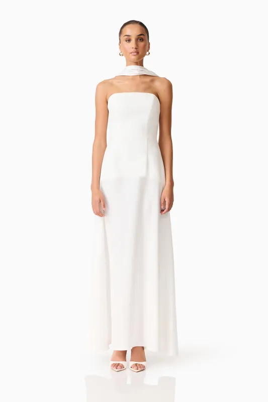 Noralyn Strapless Gown in White made by Elliatt