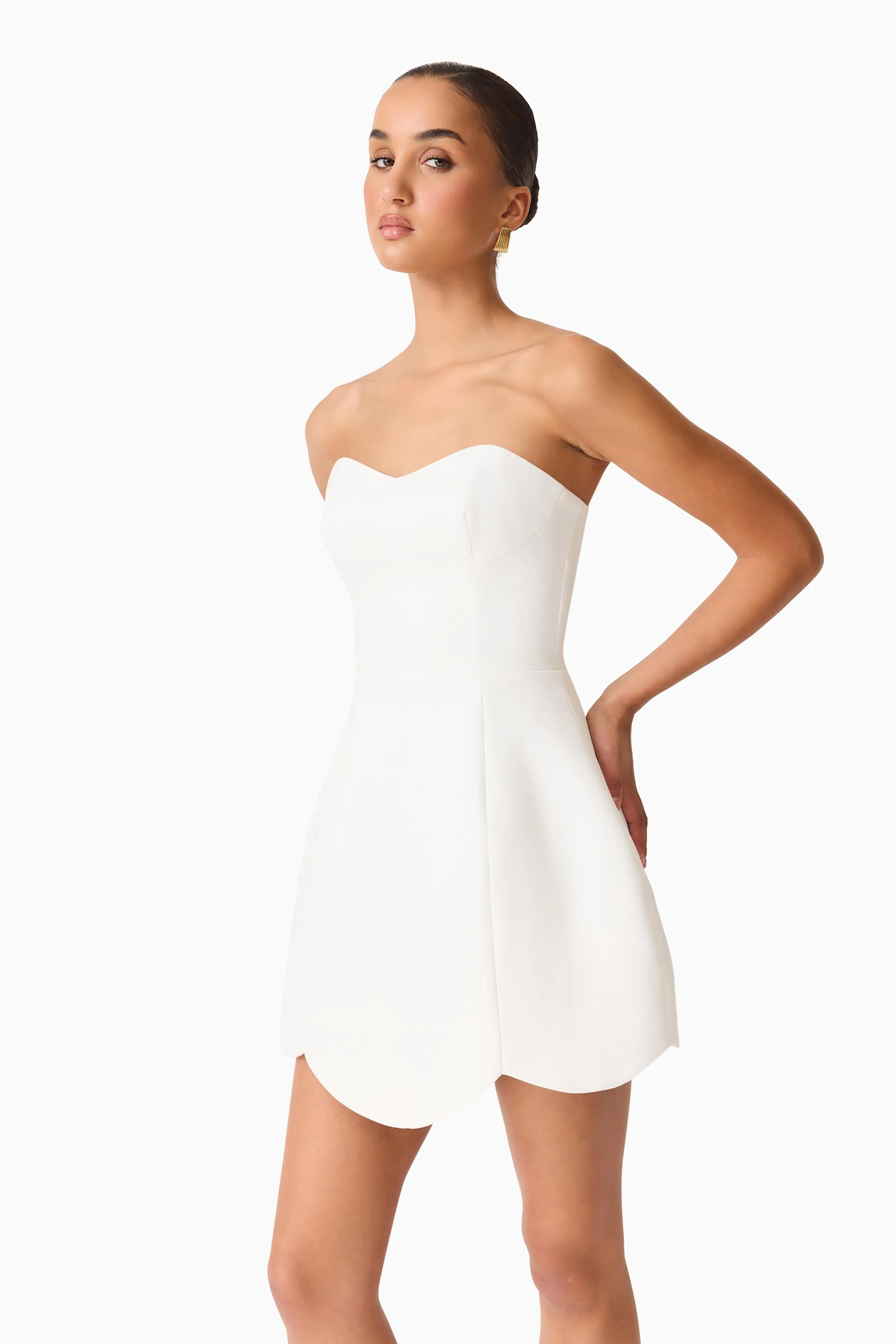 Noralyn Strapless Mini Dress in White sold by Elliatt product image thumbnail 5